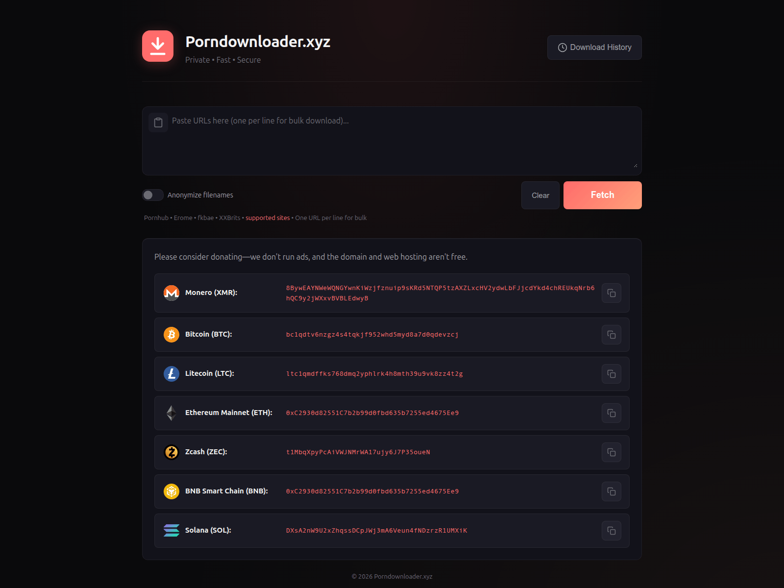 Screenshot of porndownloader.xyz