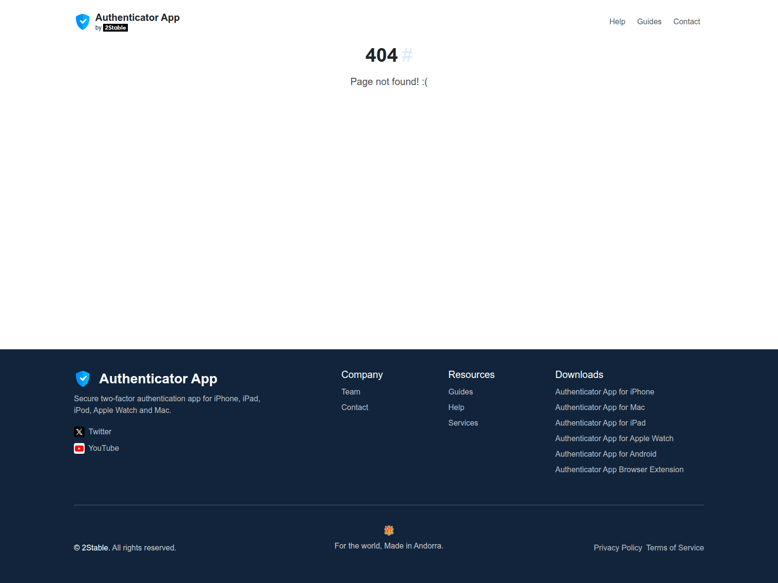 Forensic screenshot of authenticator.2stable.com