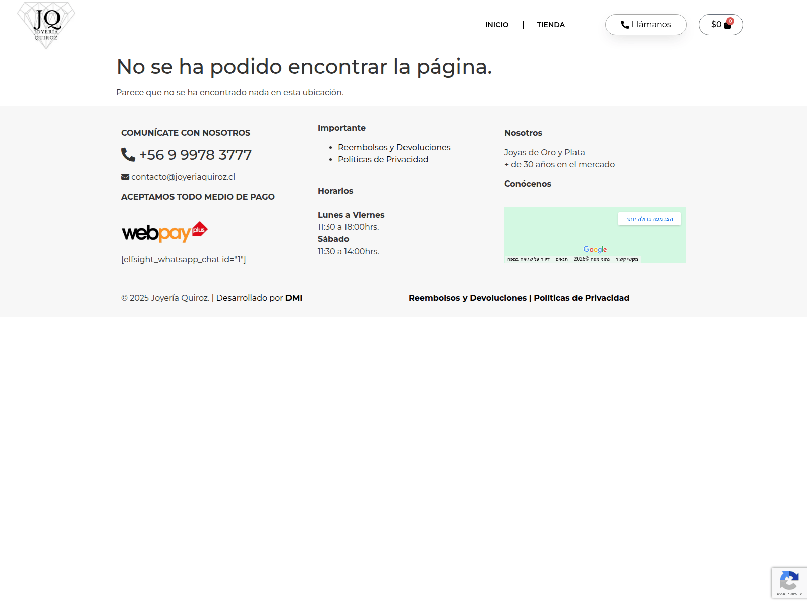 Screenshot of joyeriaquiroz.cl