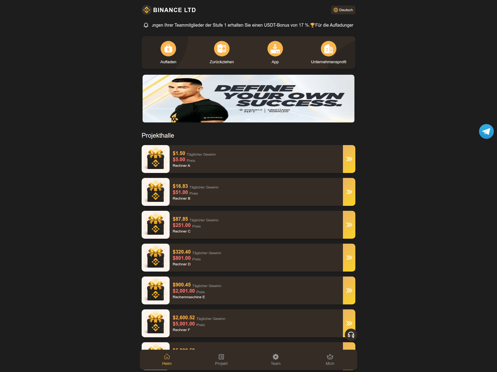 Screenshot of binanceltd.one