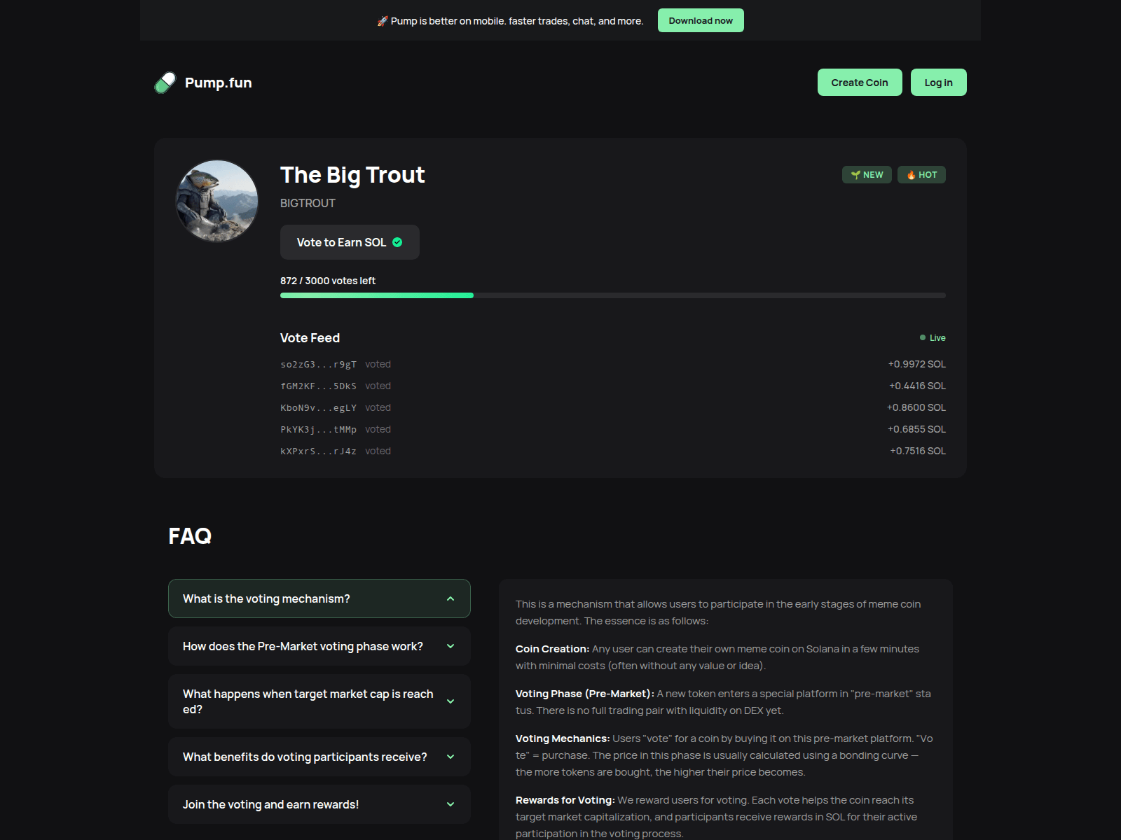 Screenshot of bigtrout.solvote.trade