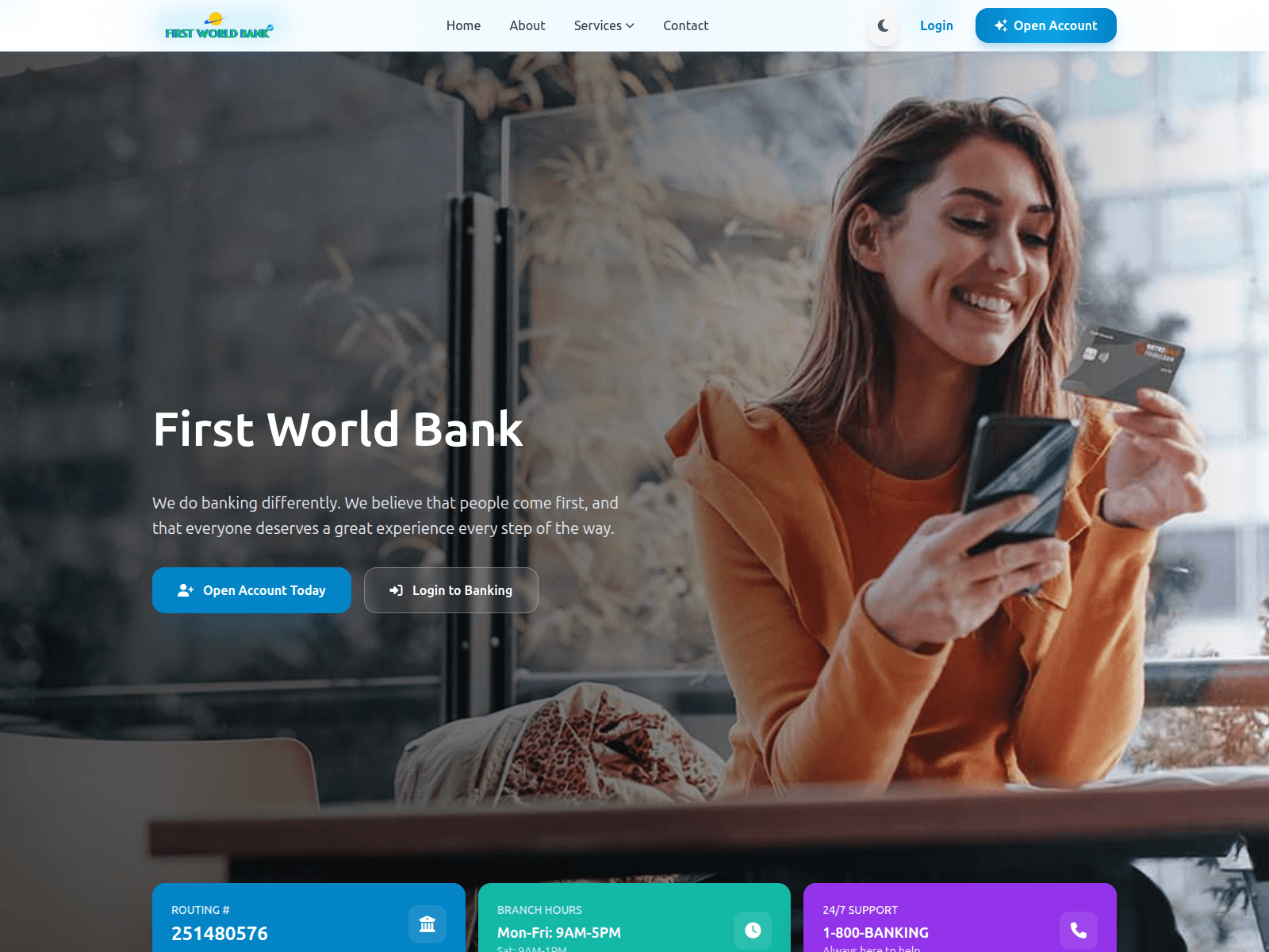Screenshot of firstworldb.com