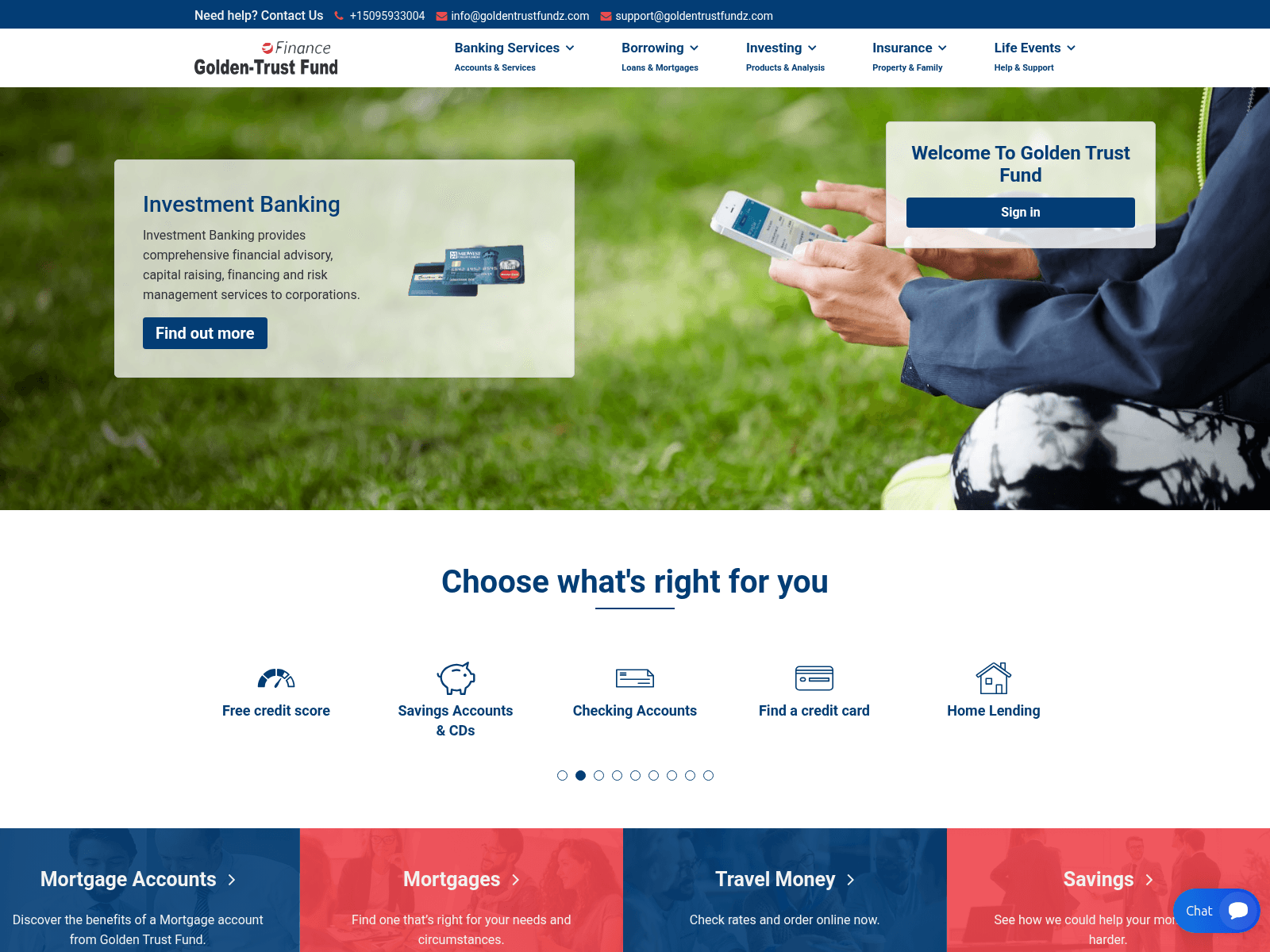 Screenshot of goldentrustfundz.com