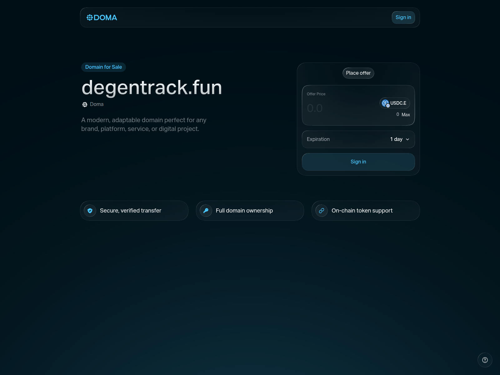 Screenshot of degentrack.fun