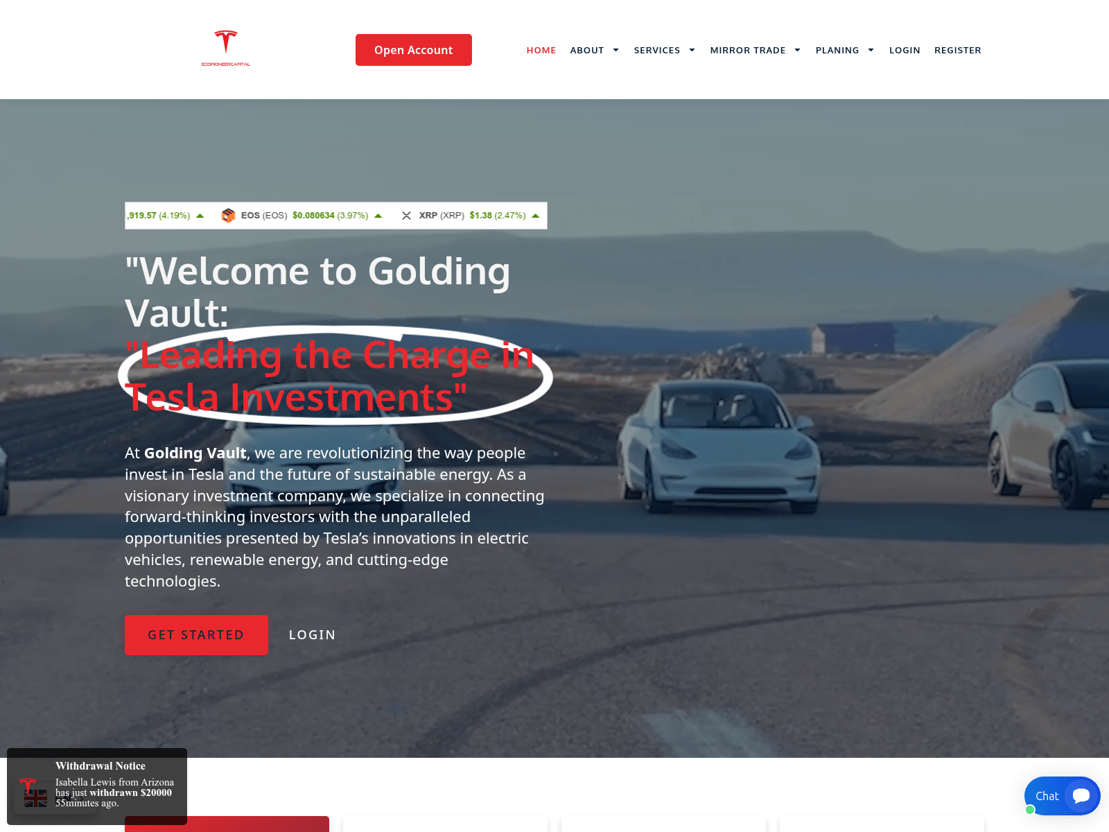 Screenshot of goldingvault.com