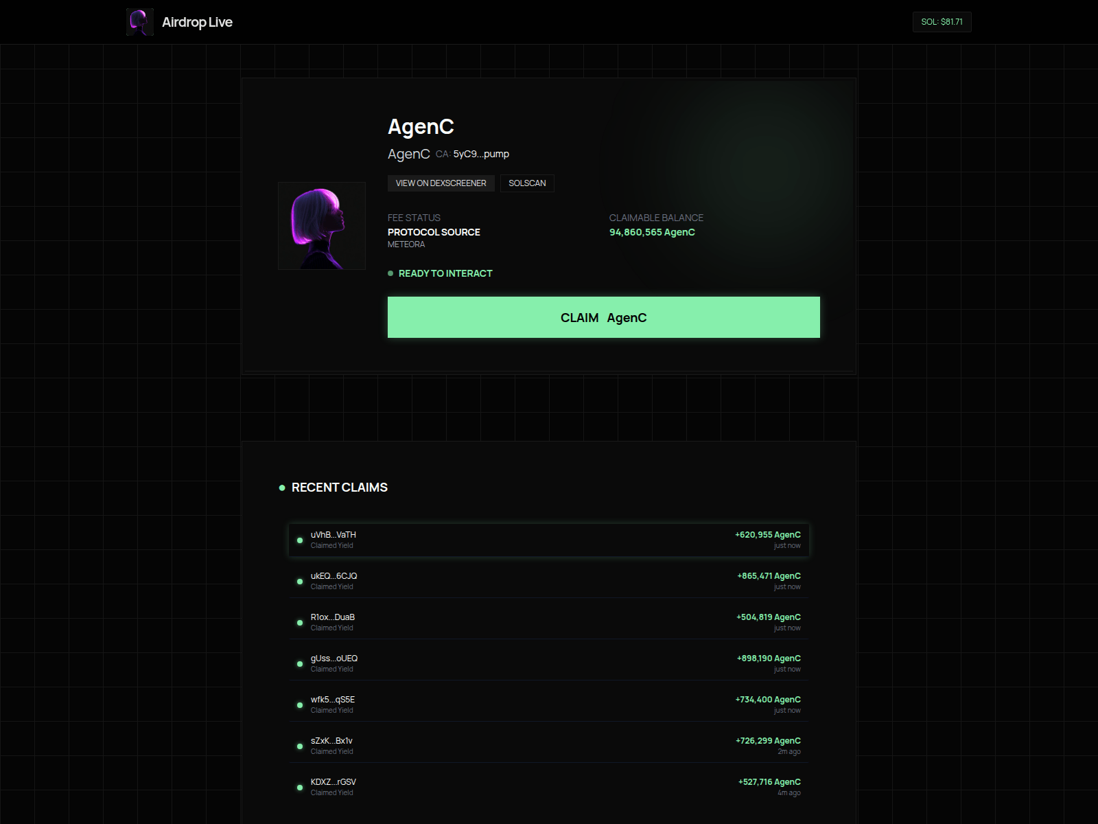 Screenshot of gives-pump.fun