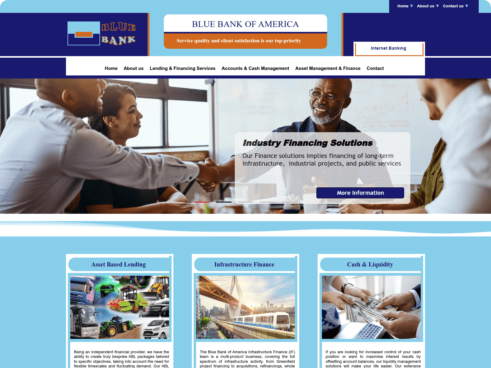 Screenshot of bluebankofamerica.com