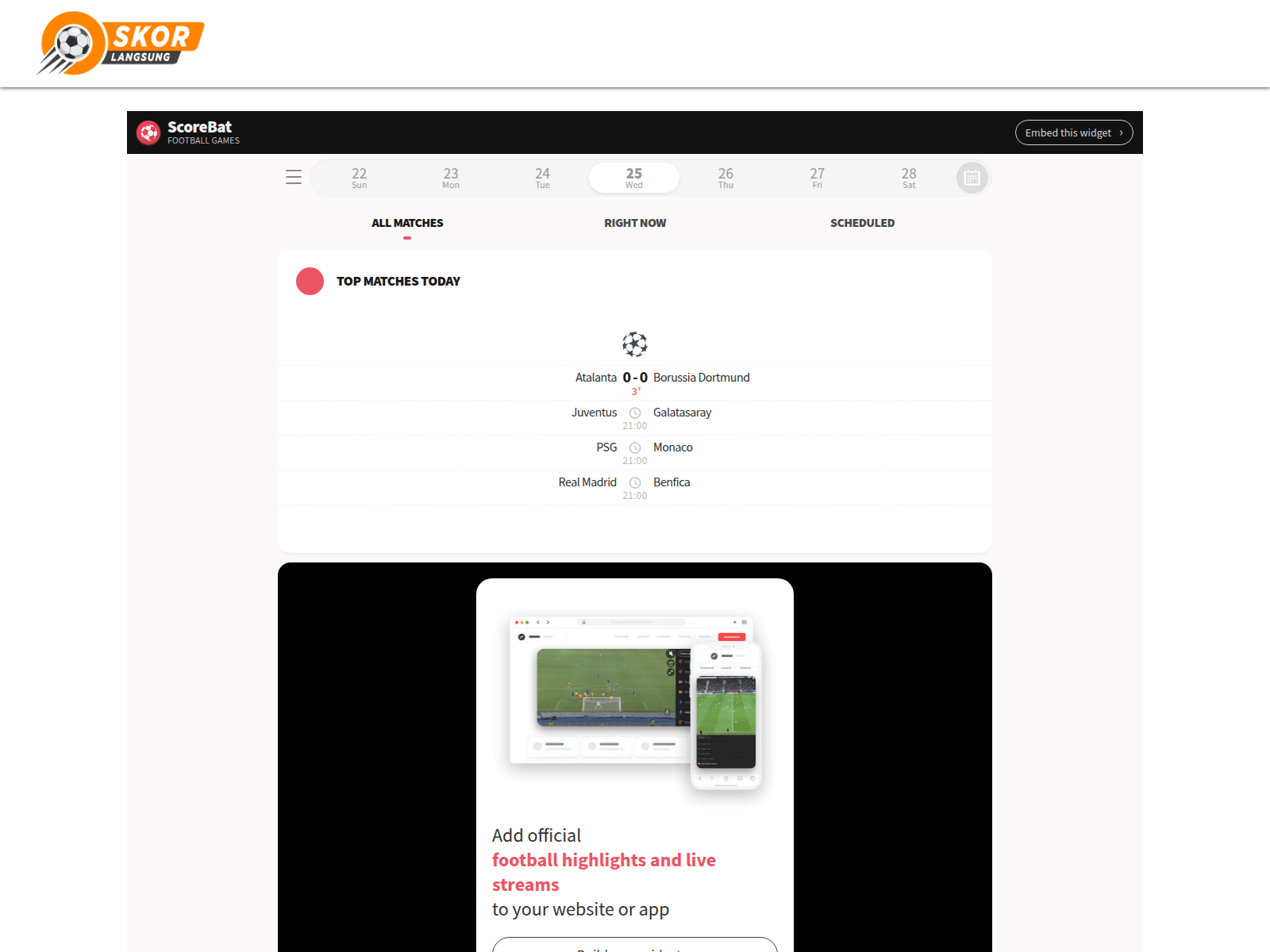 Screenshot of skorlangsung.com