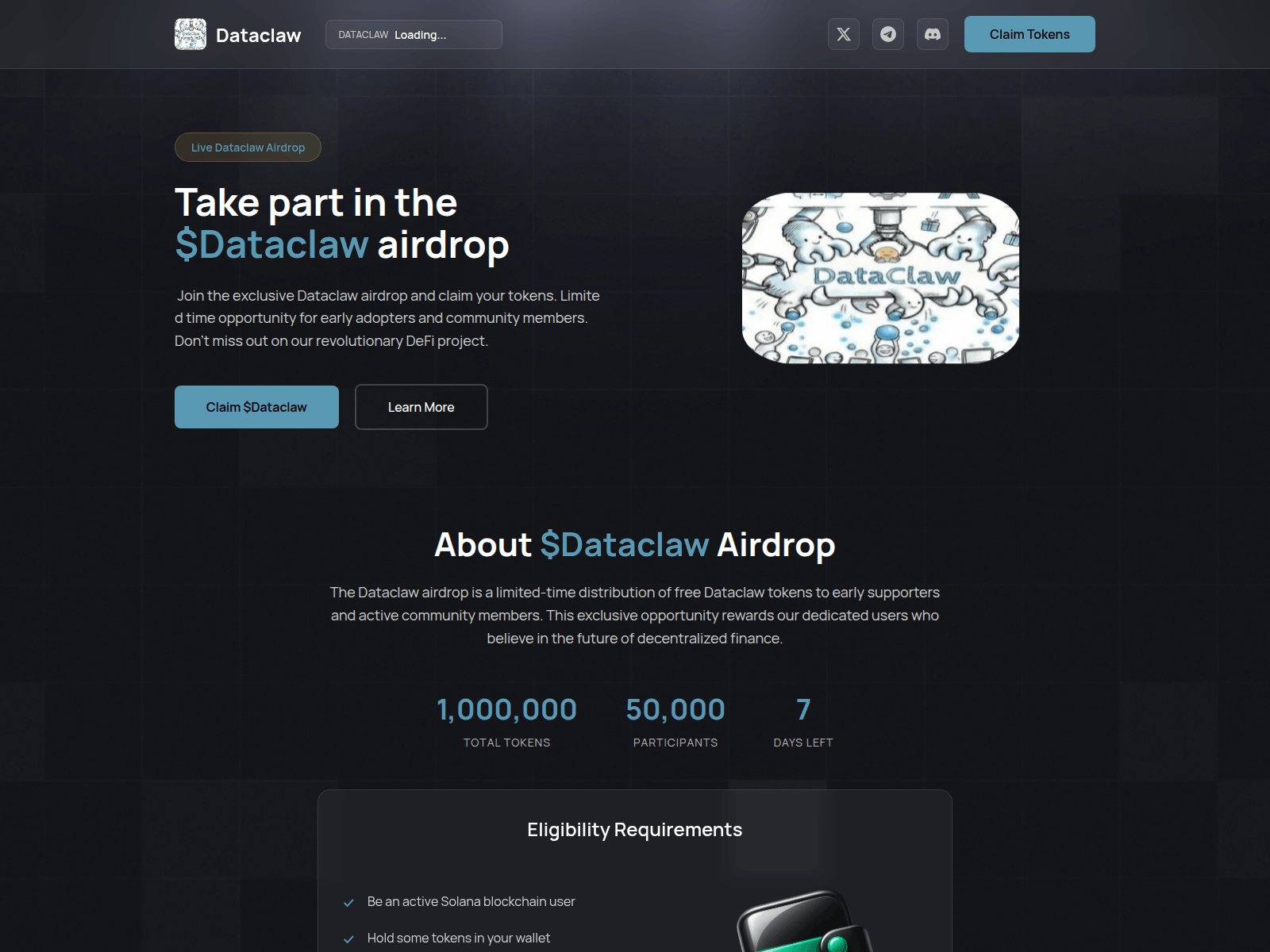 Screenshot of dataclawclaim.pages.dev