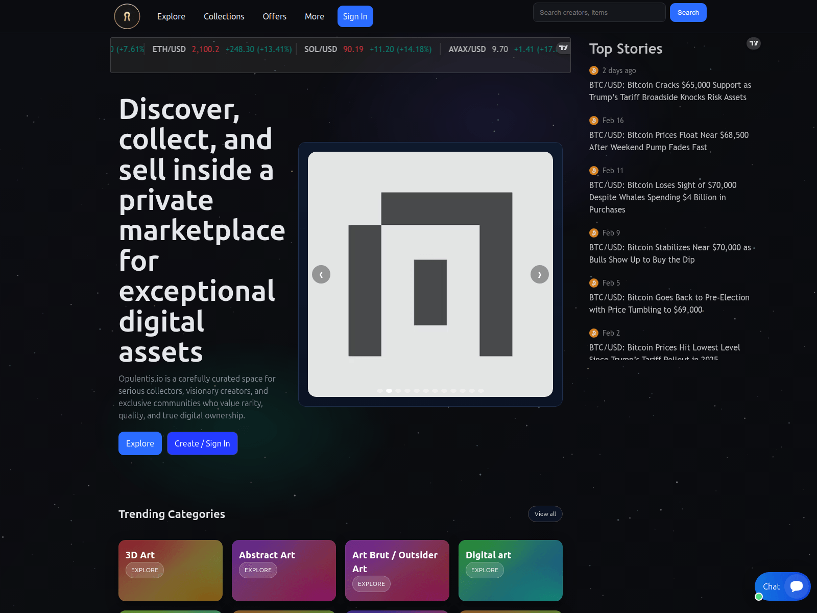 Screenshot of opulentis.io