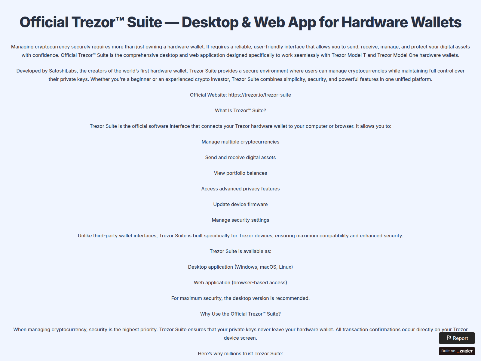 Screenshot of desktop-trzrsuite.zapier.app