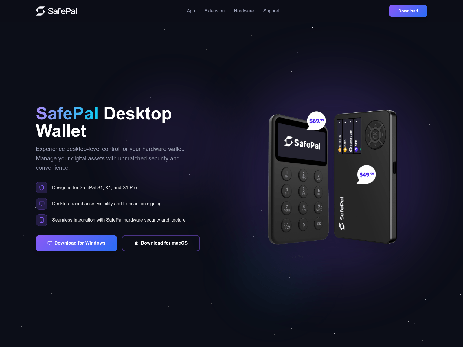 Screenshot of safepaldesktopwallet.com