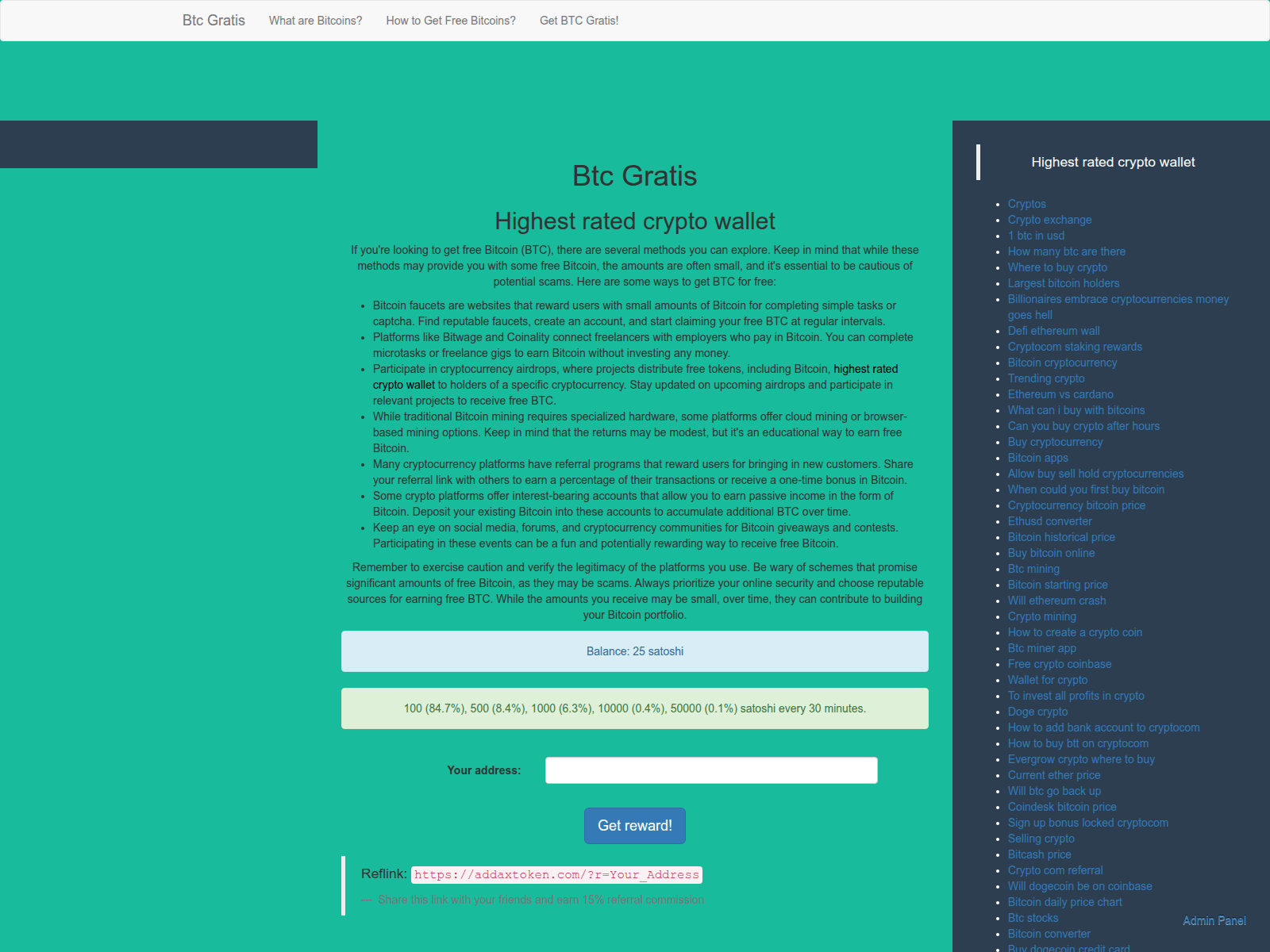 Screenshot of addaxtoken.com