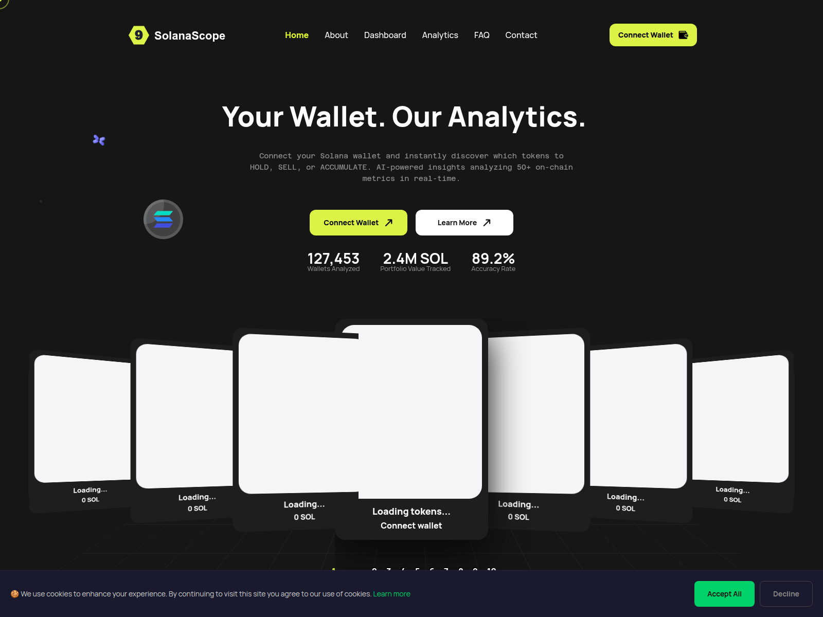 Screenshot of 9scopesolana.live