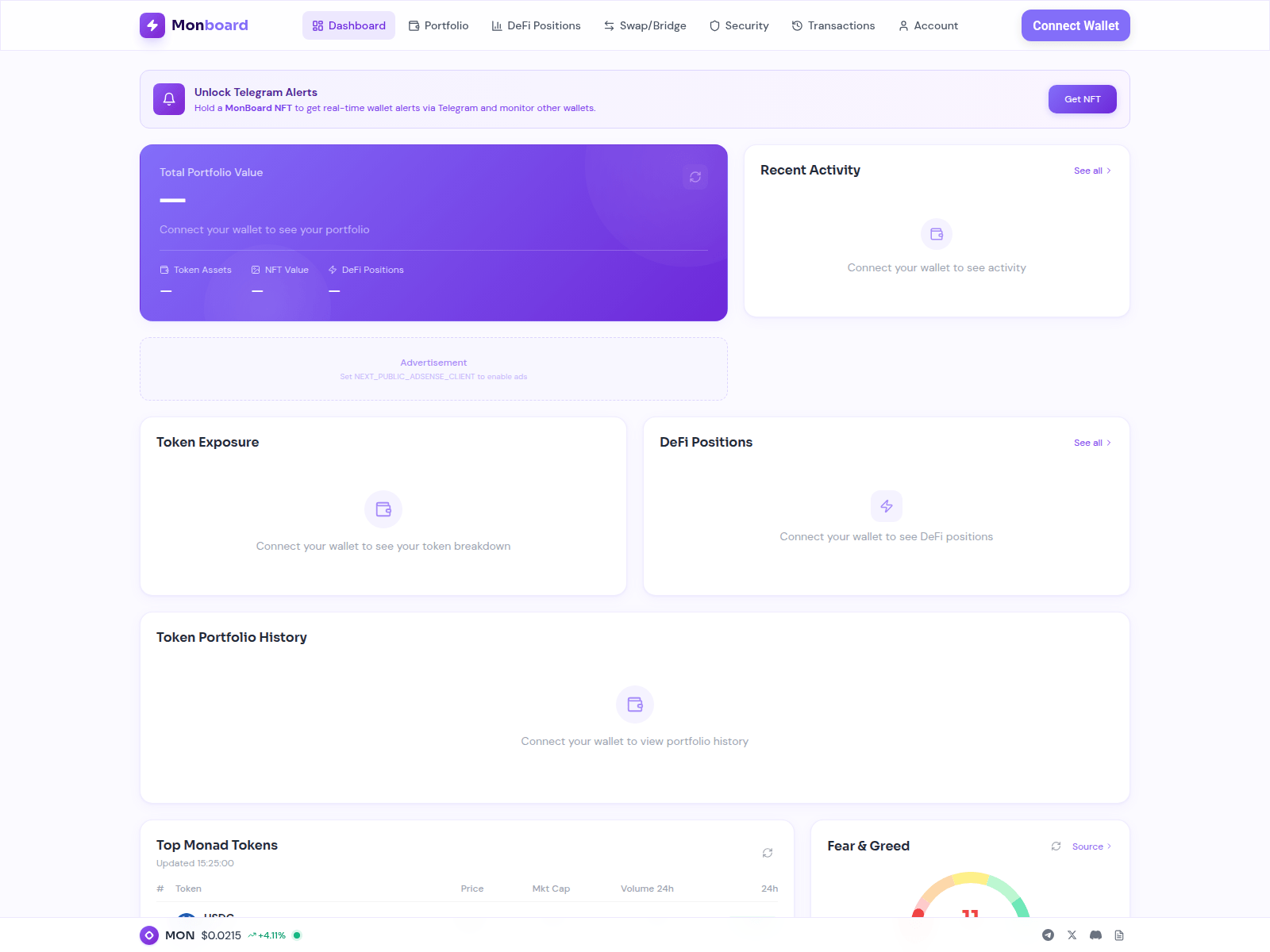 Screenshot of monboard.xyz