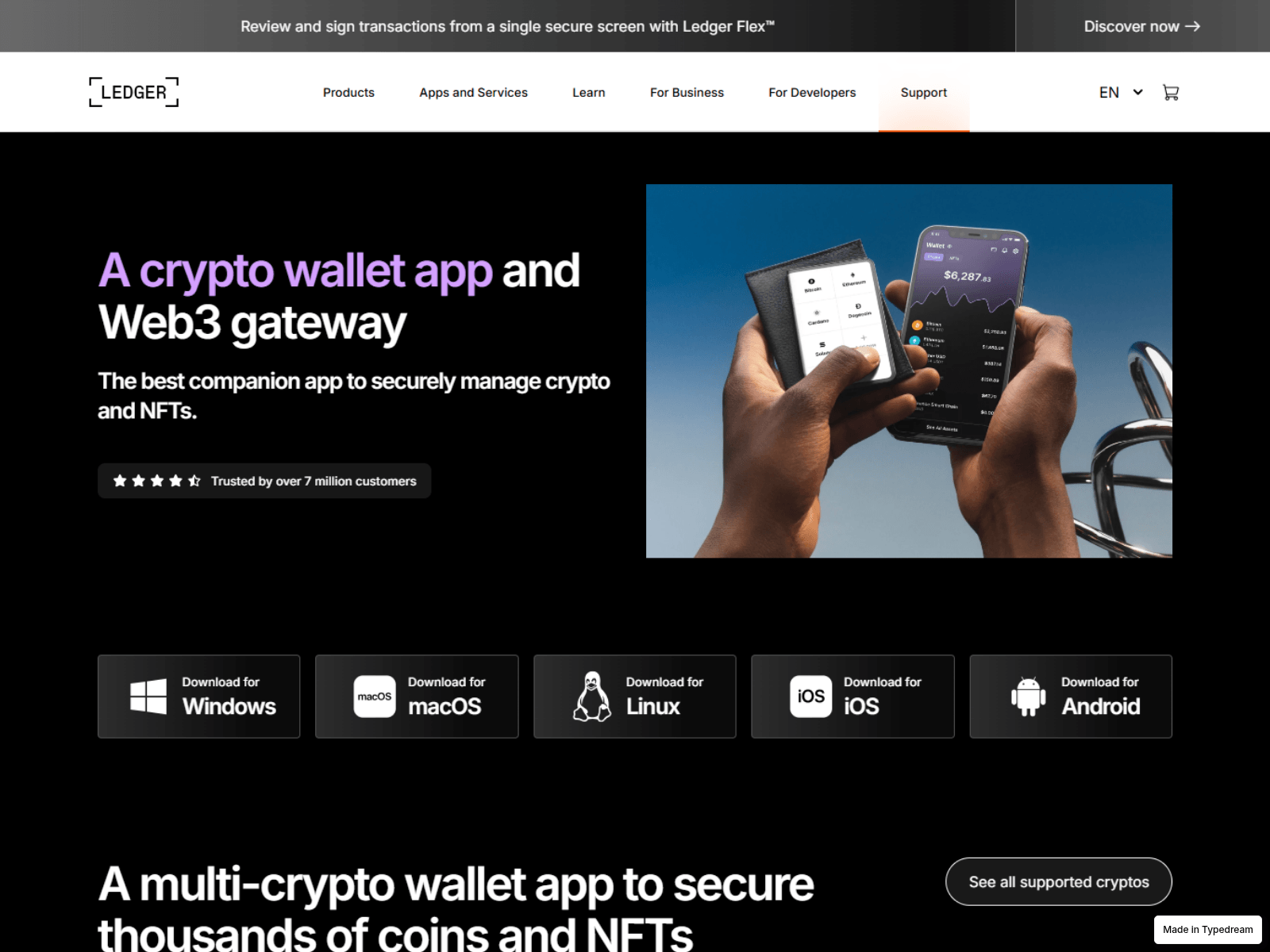 Screenshot of ledger-live-login-cloud-sso-web.typedream.app