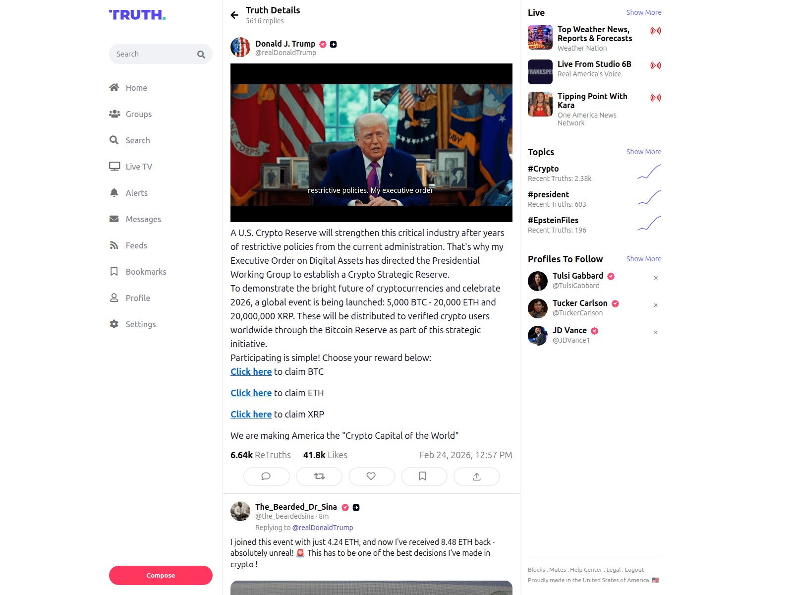 Screenshot of worldtrumpcryptopatriot.pages.dev