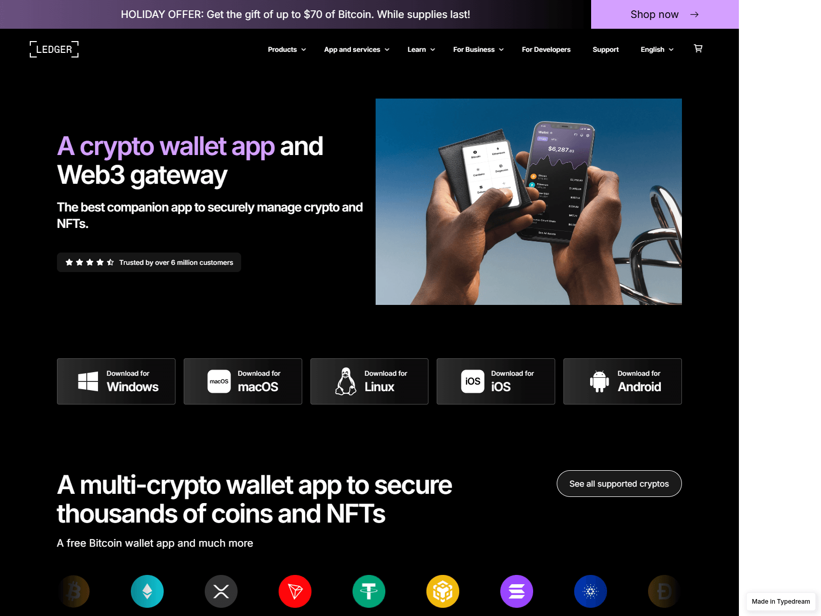 Screenshot of public-live-ledge-authd.typedream.app