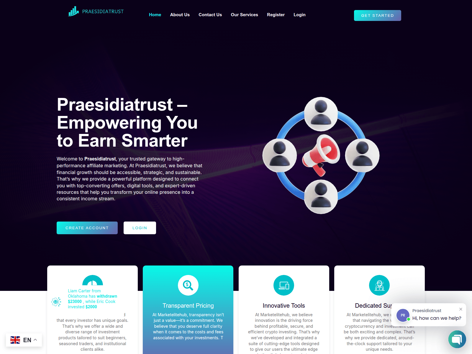 Screenshot of praesidiatrust.com