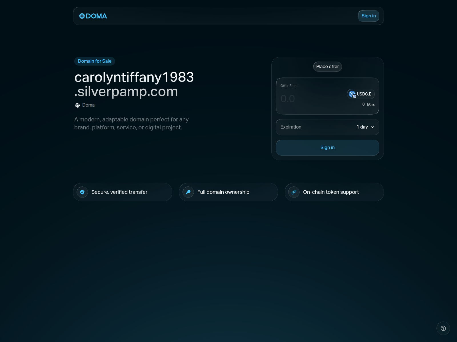 Screenshot of carolyntiffany1983.silverpamp.com