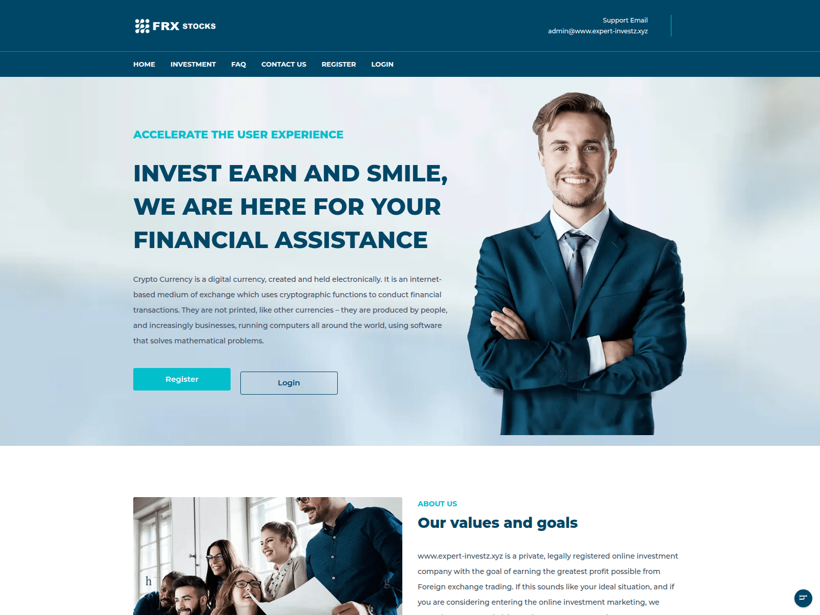 Screenshot of expert-investz.xyz