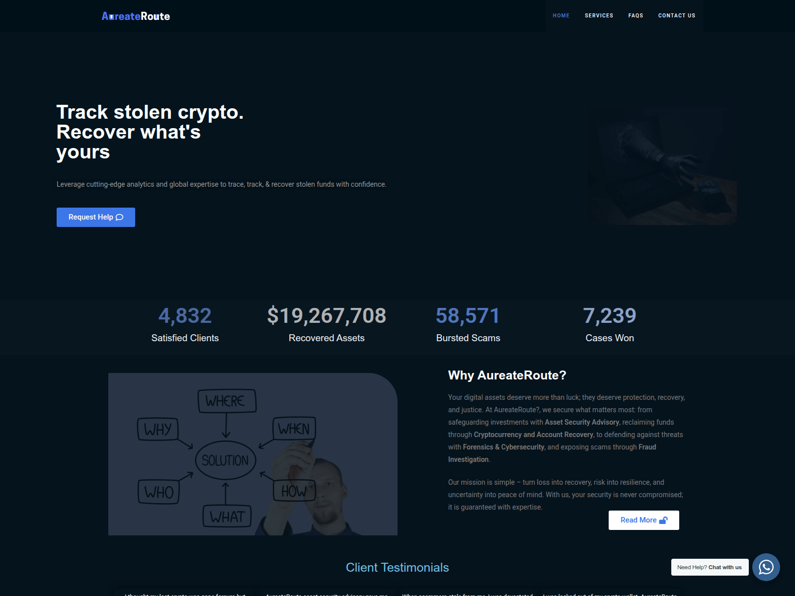 Screenshot of aureateroute.com