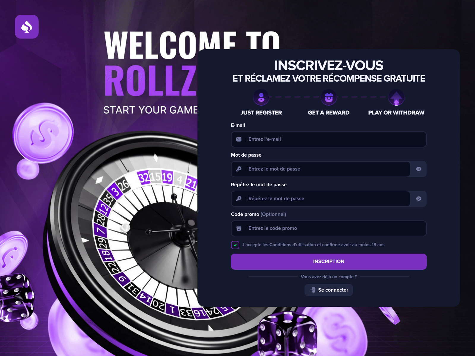 Screenshot of rollzy.xyz