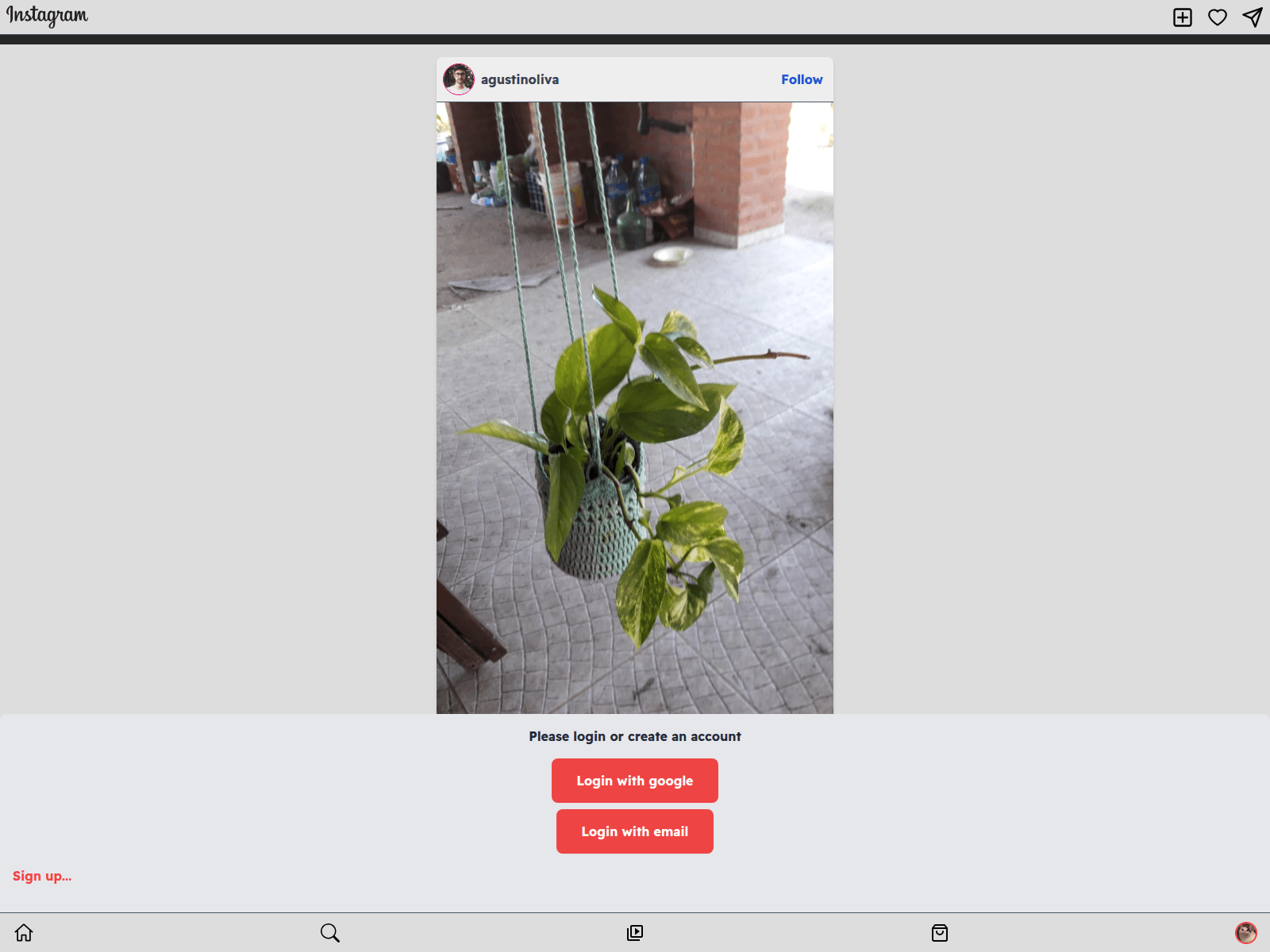 Forensic screenshot of instagram-clone-alpha-ten.vercel.app