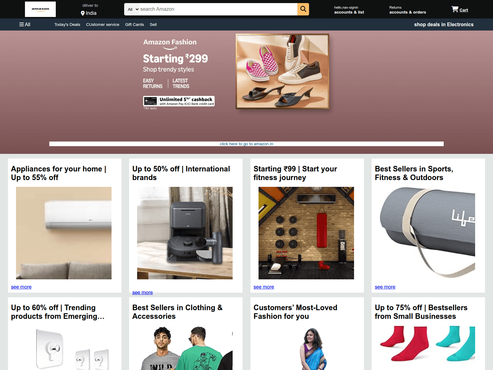 Forensic screenshot of project2-amazone-clone.vercel.app