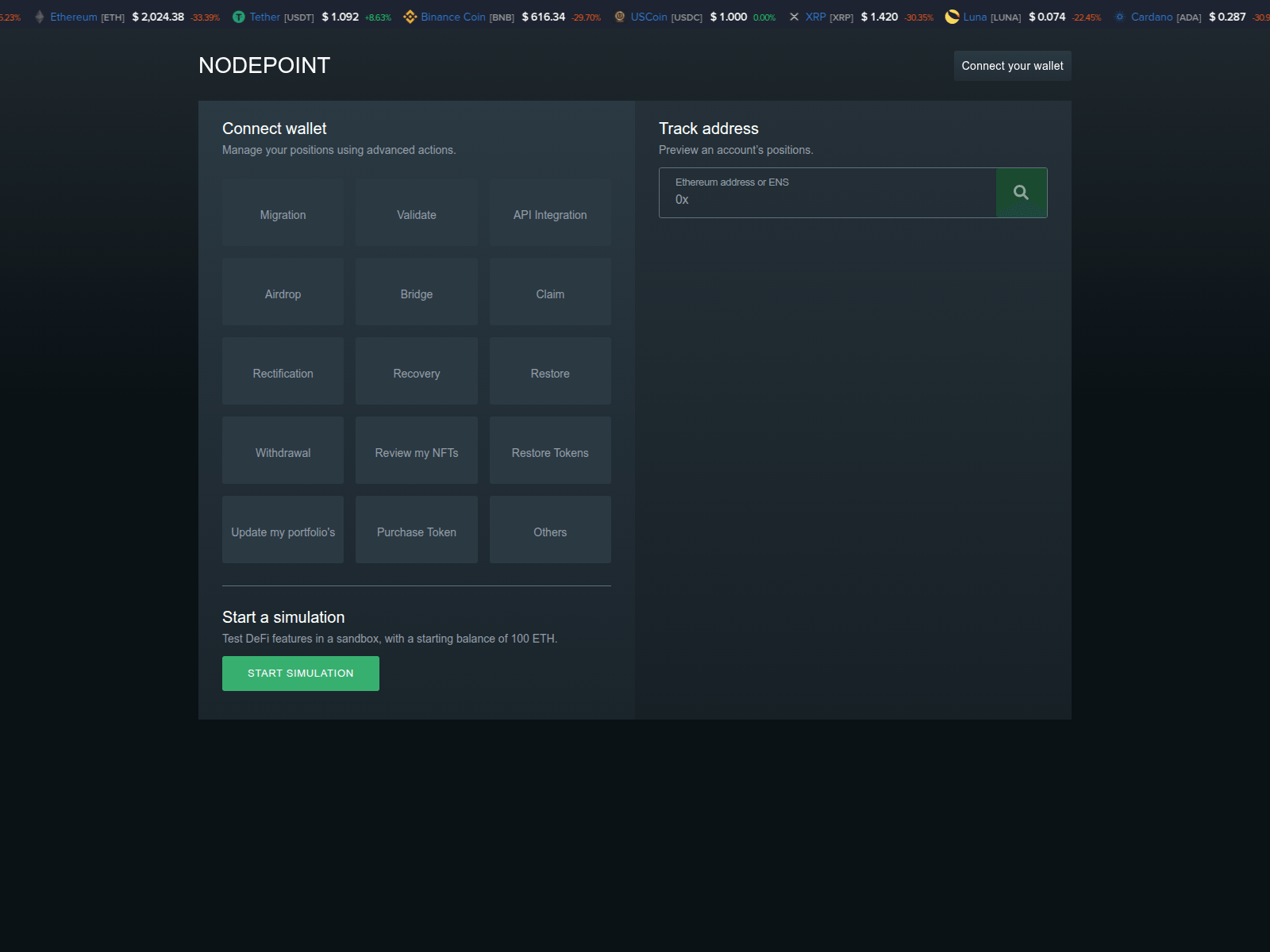 Screenshot of dexnoderesolve.pages.dev