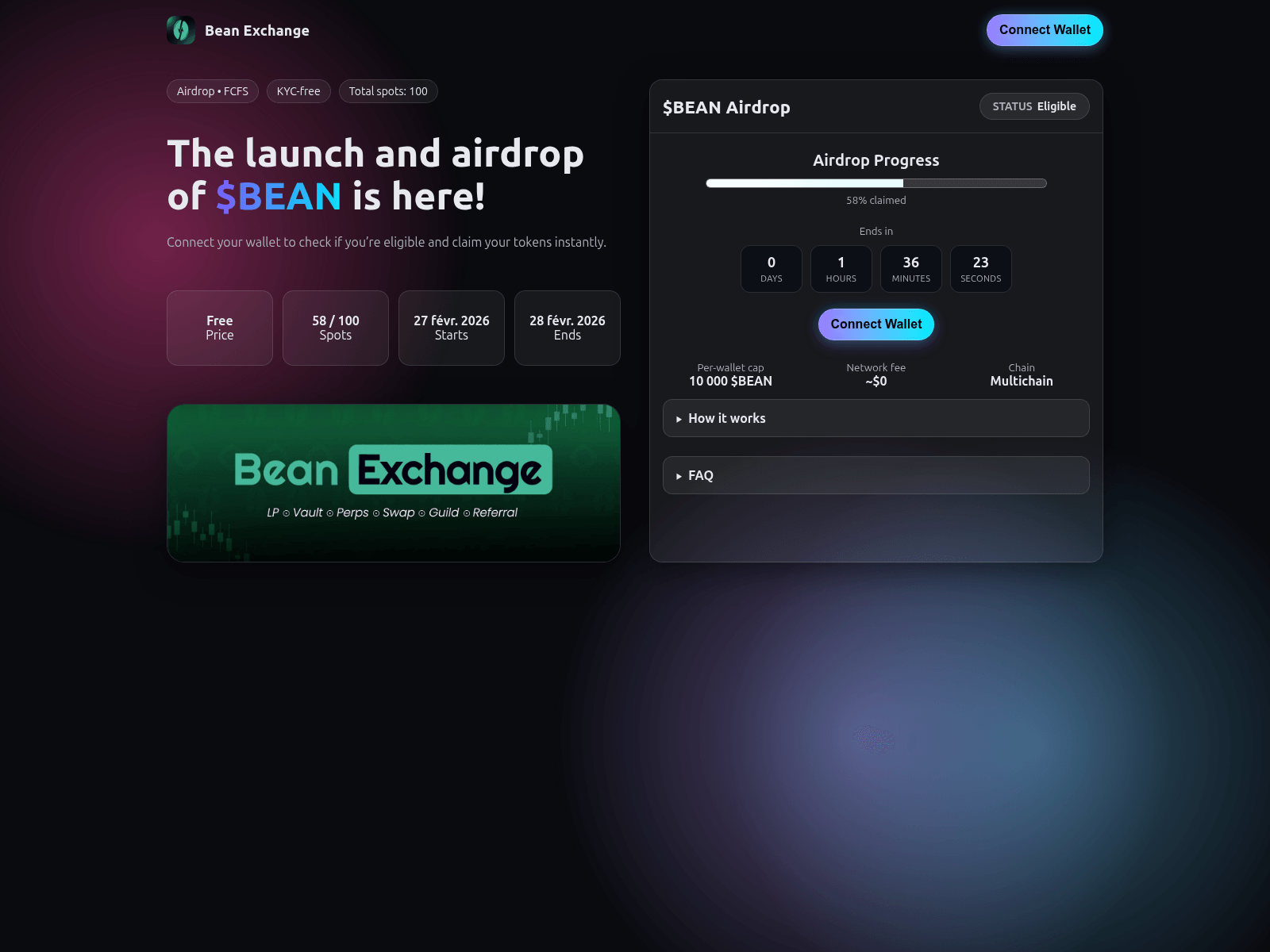 Screenshot of beanexchange.art
