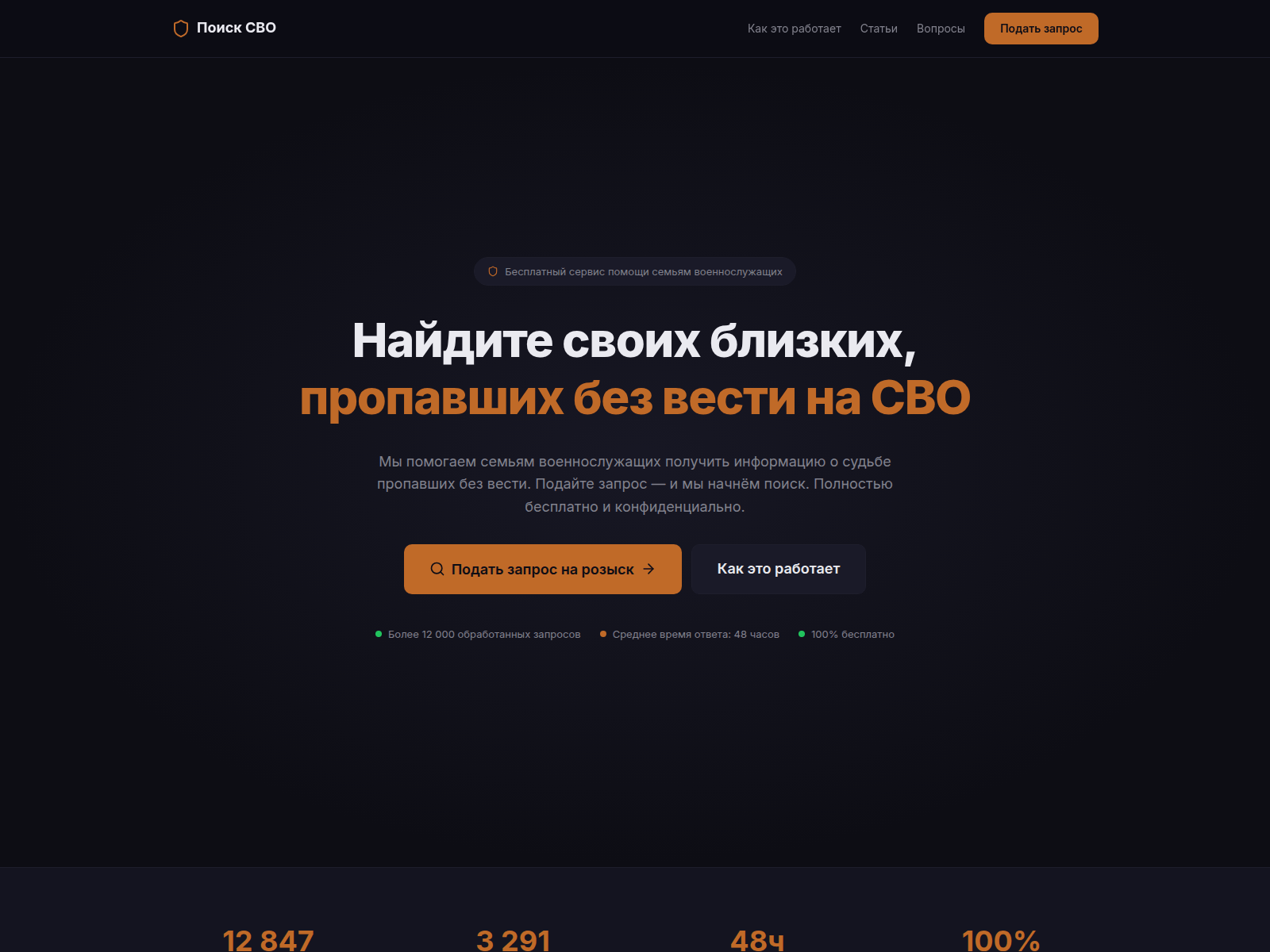 Screenshot of poisk-svo.com