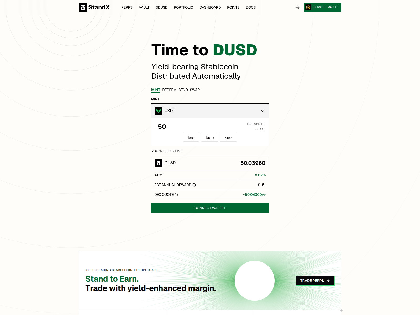 Screenshot of standx.life