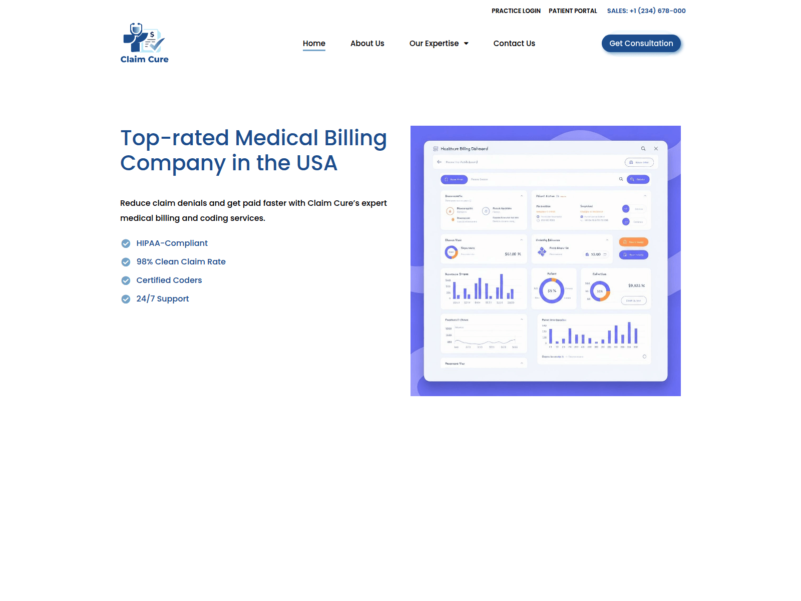 Screenshot of claim-cure.com