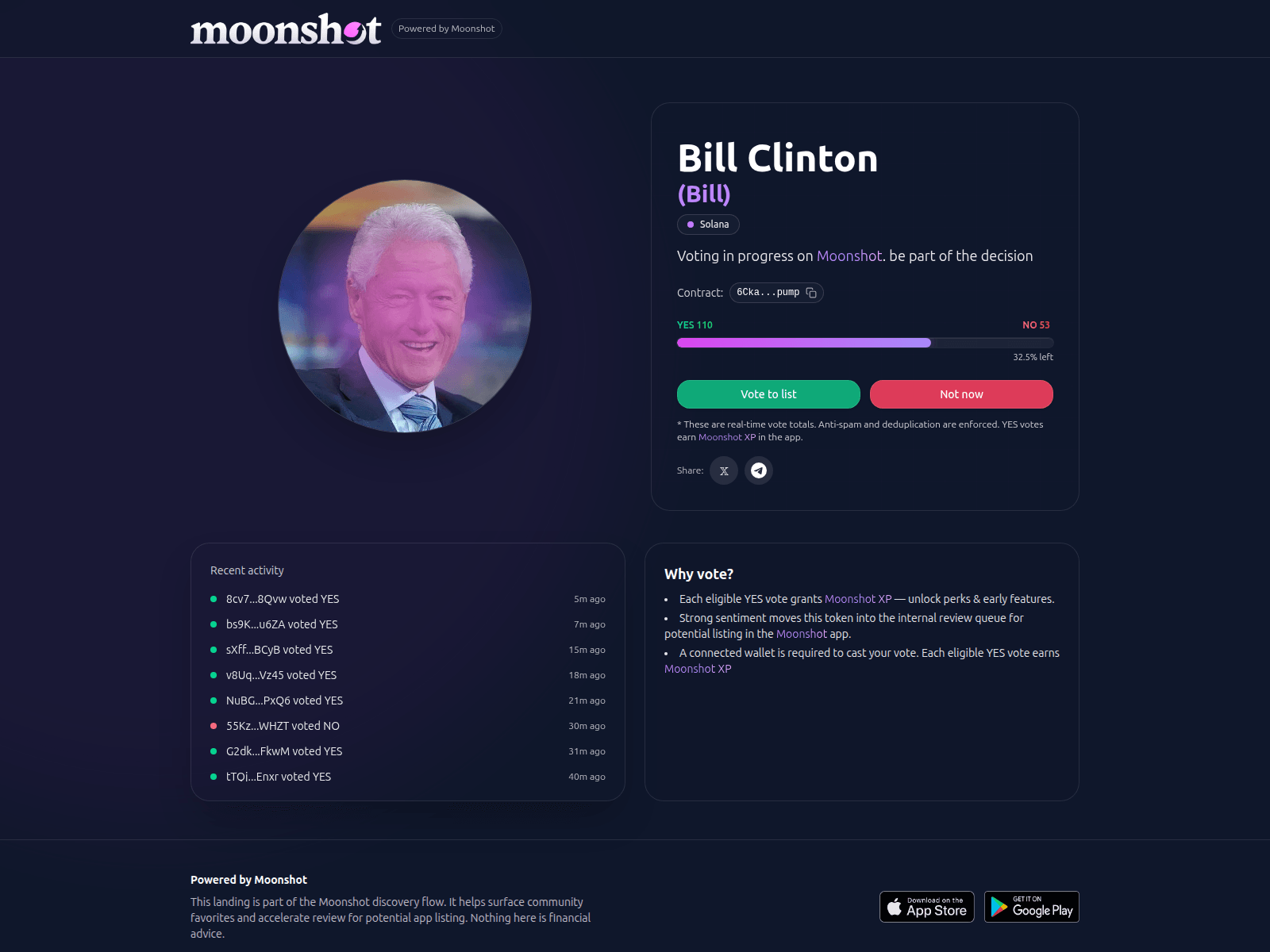 Screenshot of moontovote.fun