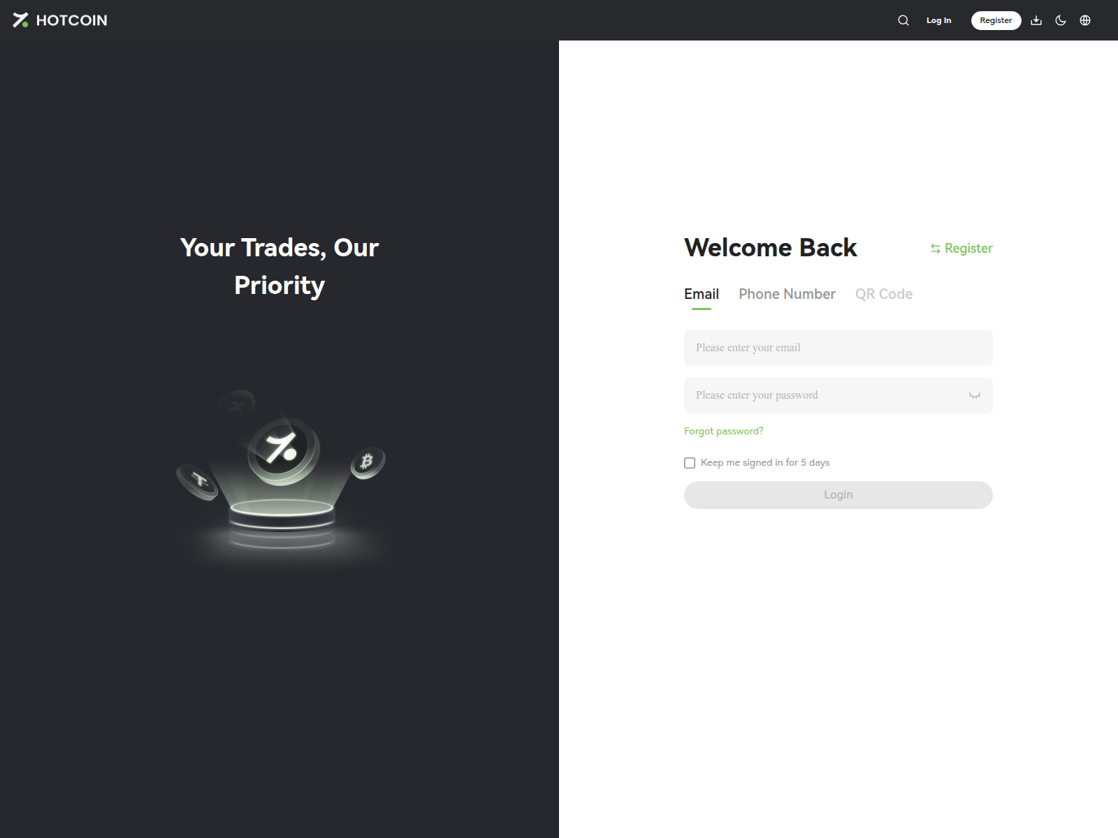 Screenshot of hotcoin-login.at