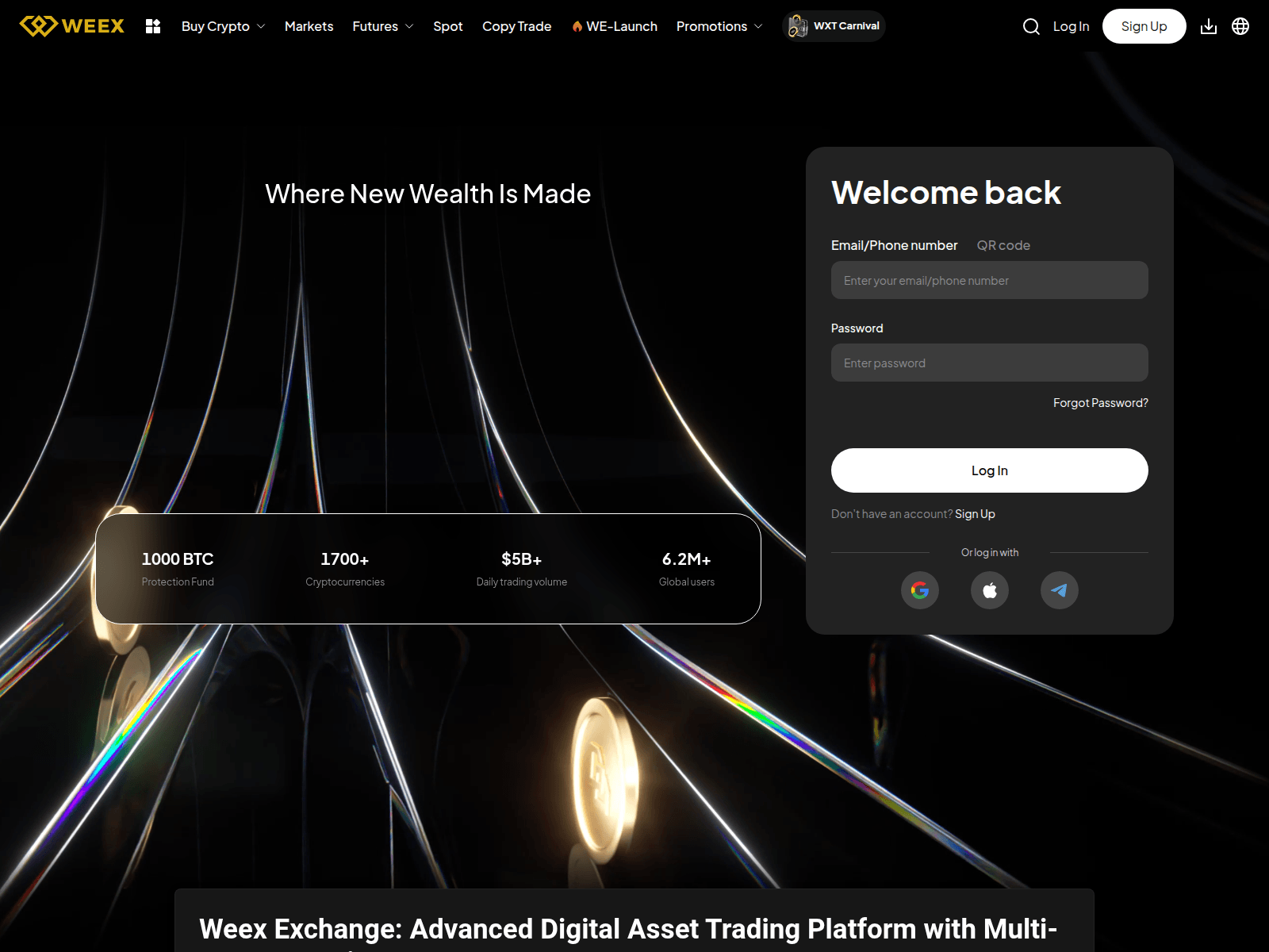 Screenshot of weex-login.at