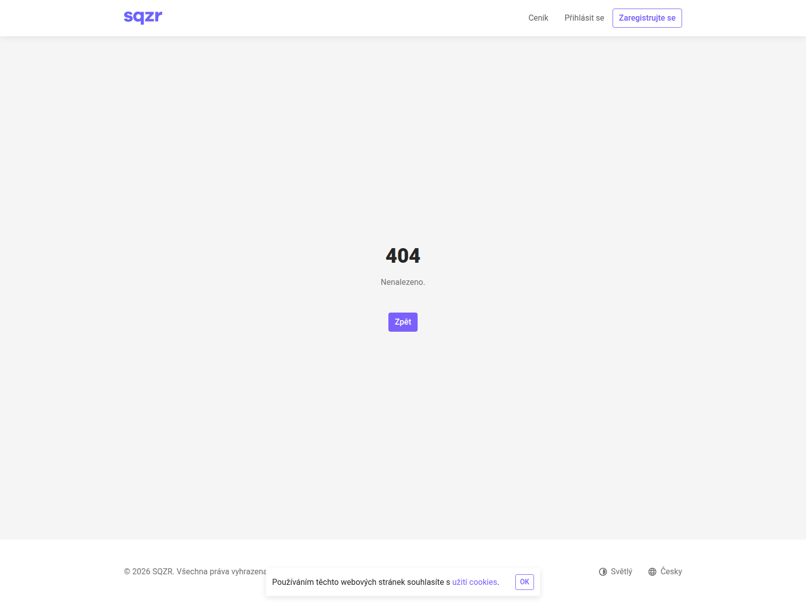 Screenshot of sqzr.cz