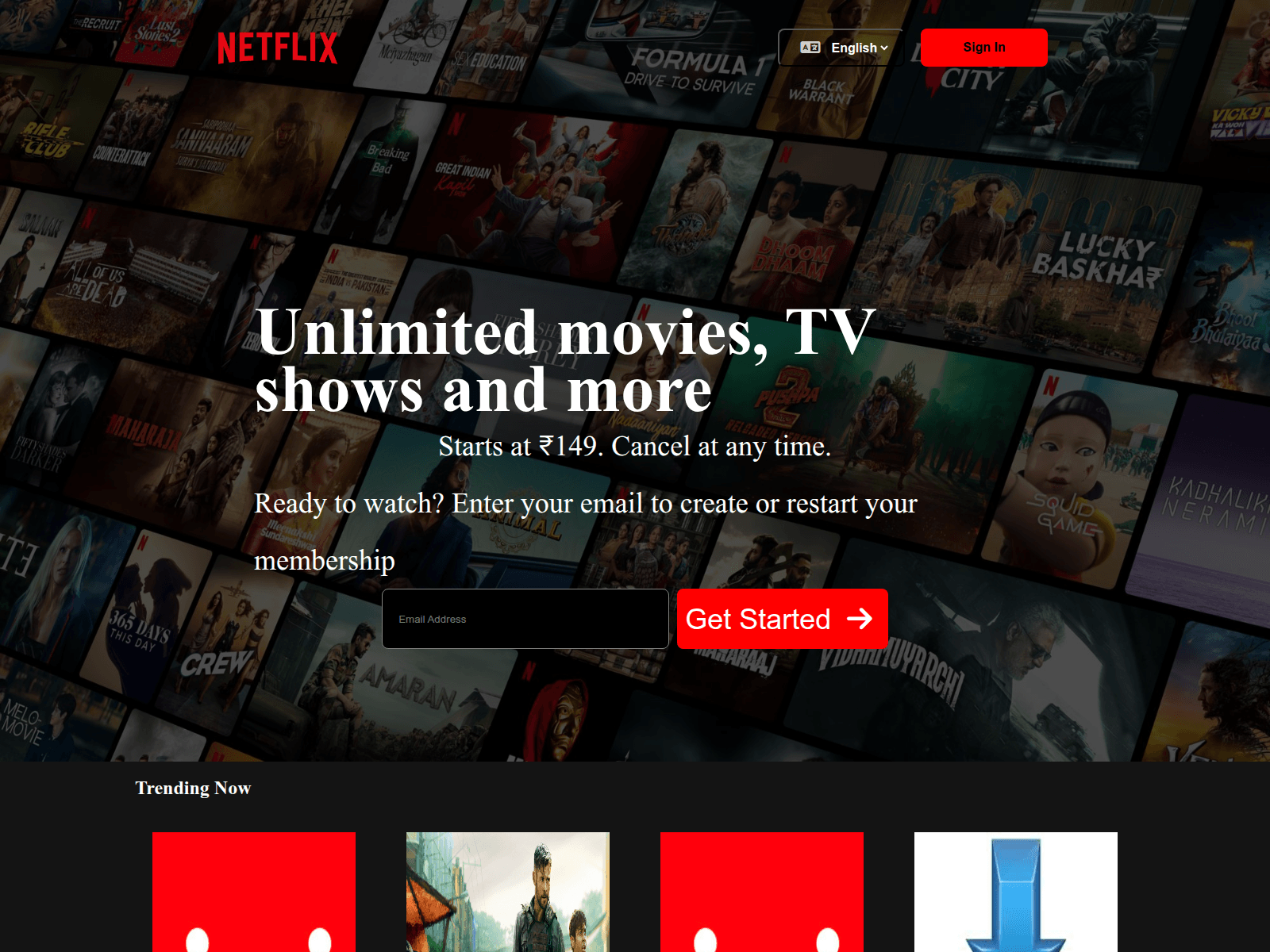 Screenshot of netflix-clone-six-black.vercel.app