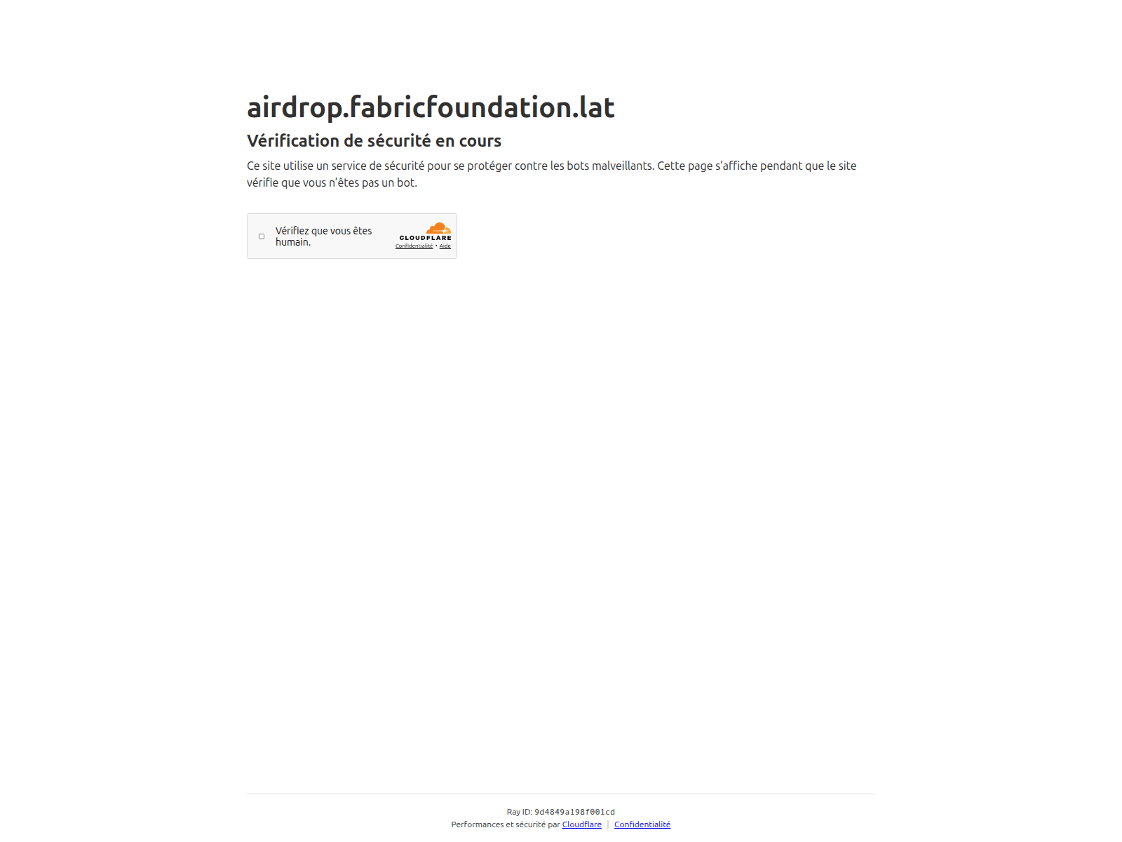 Screenshot of airdrop.fabricfoundation.lat