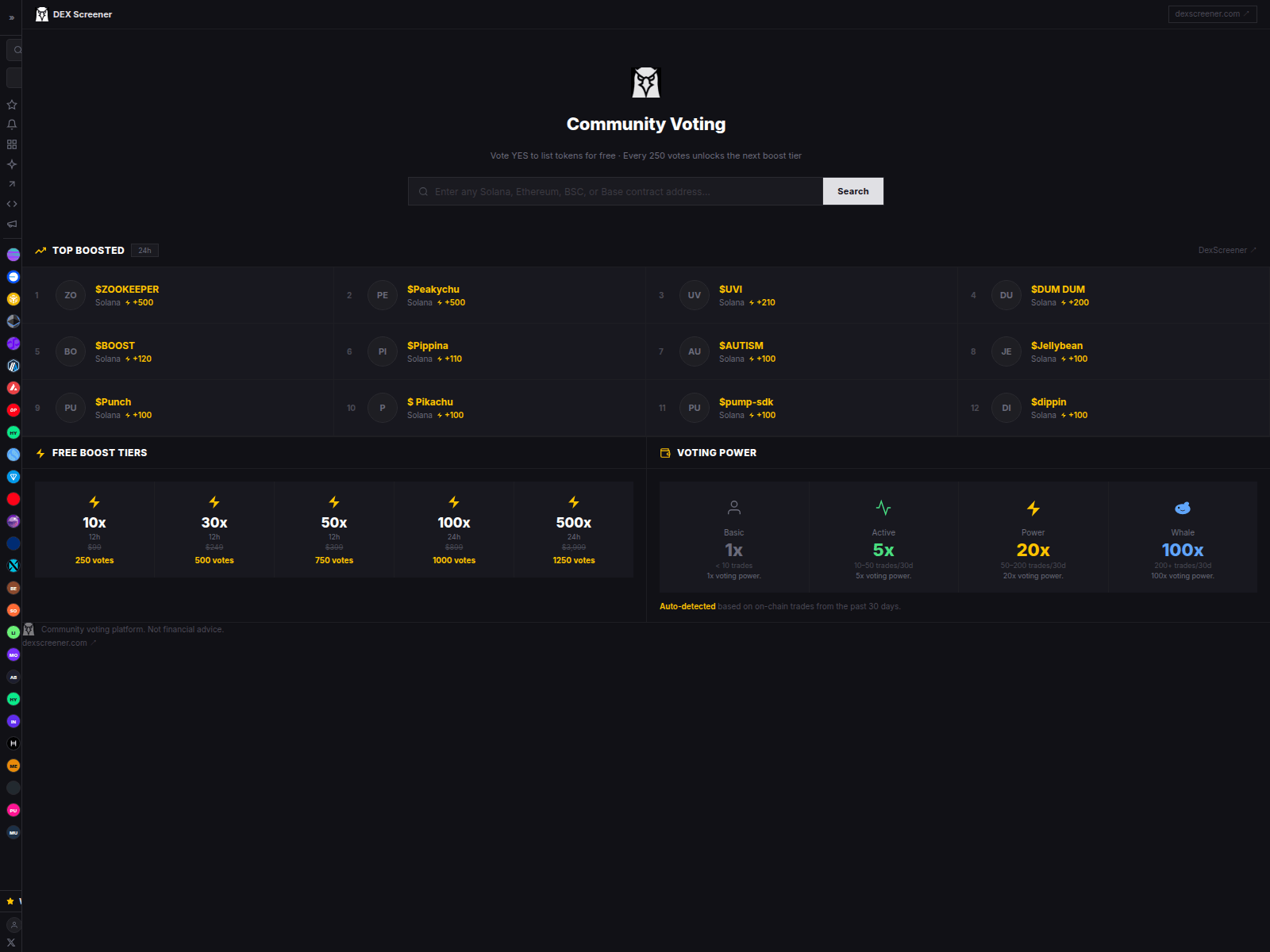 Screenshot of dexscreener-vote.live
