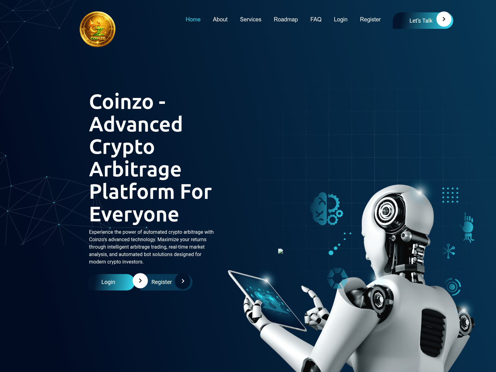 Screenshot of coinzo.live