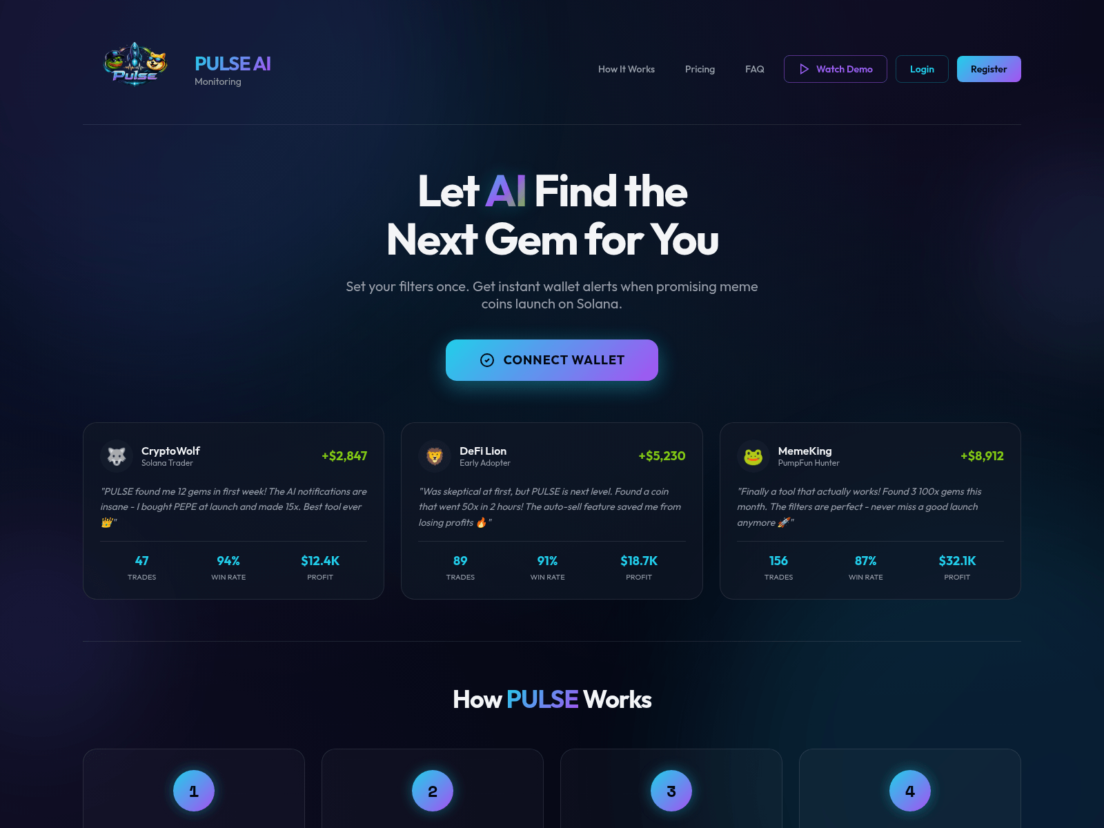 Screenshot of pulsesol.click