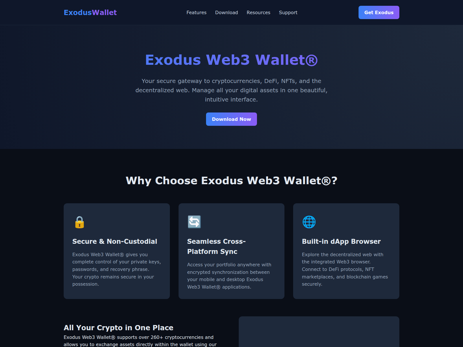 Screenshot of en-us-web3-exxodus.pages.dev