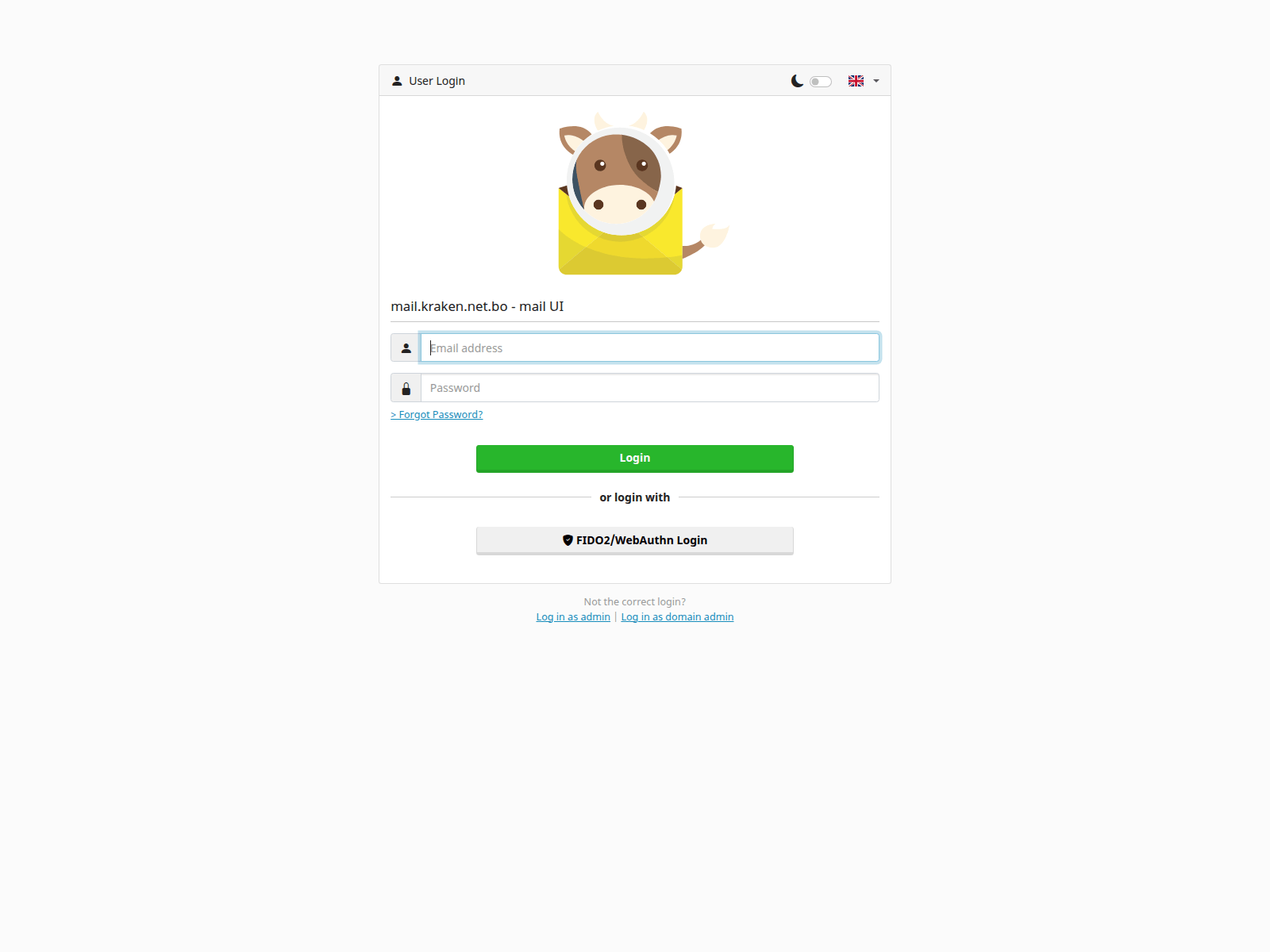 Screenshot of mail.kraken.net.bo