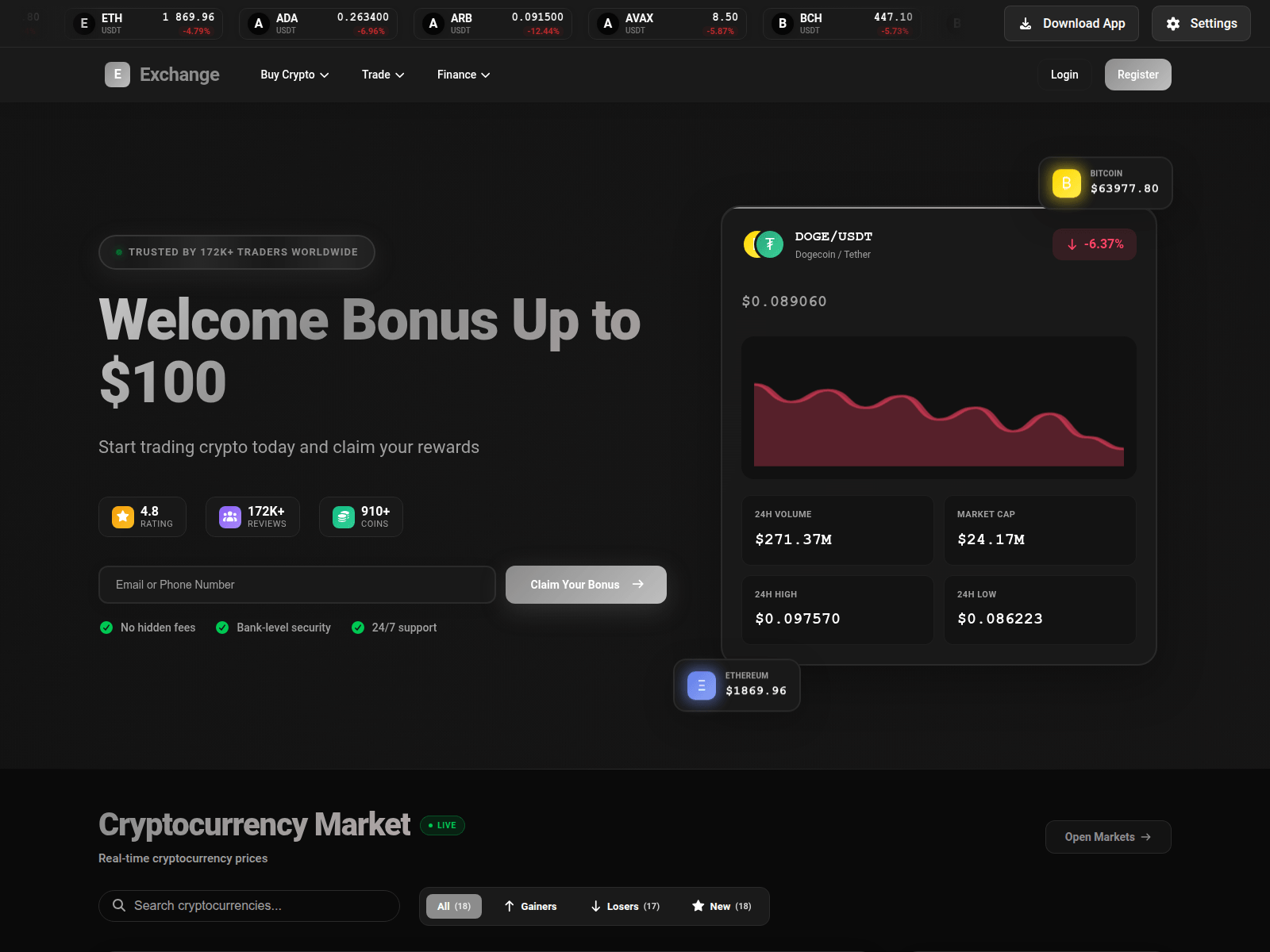 Screenshot of bitcohub.com