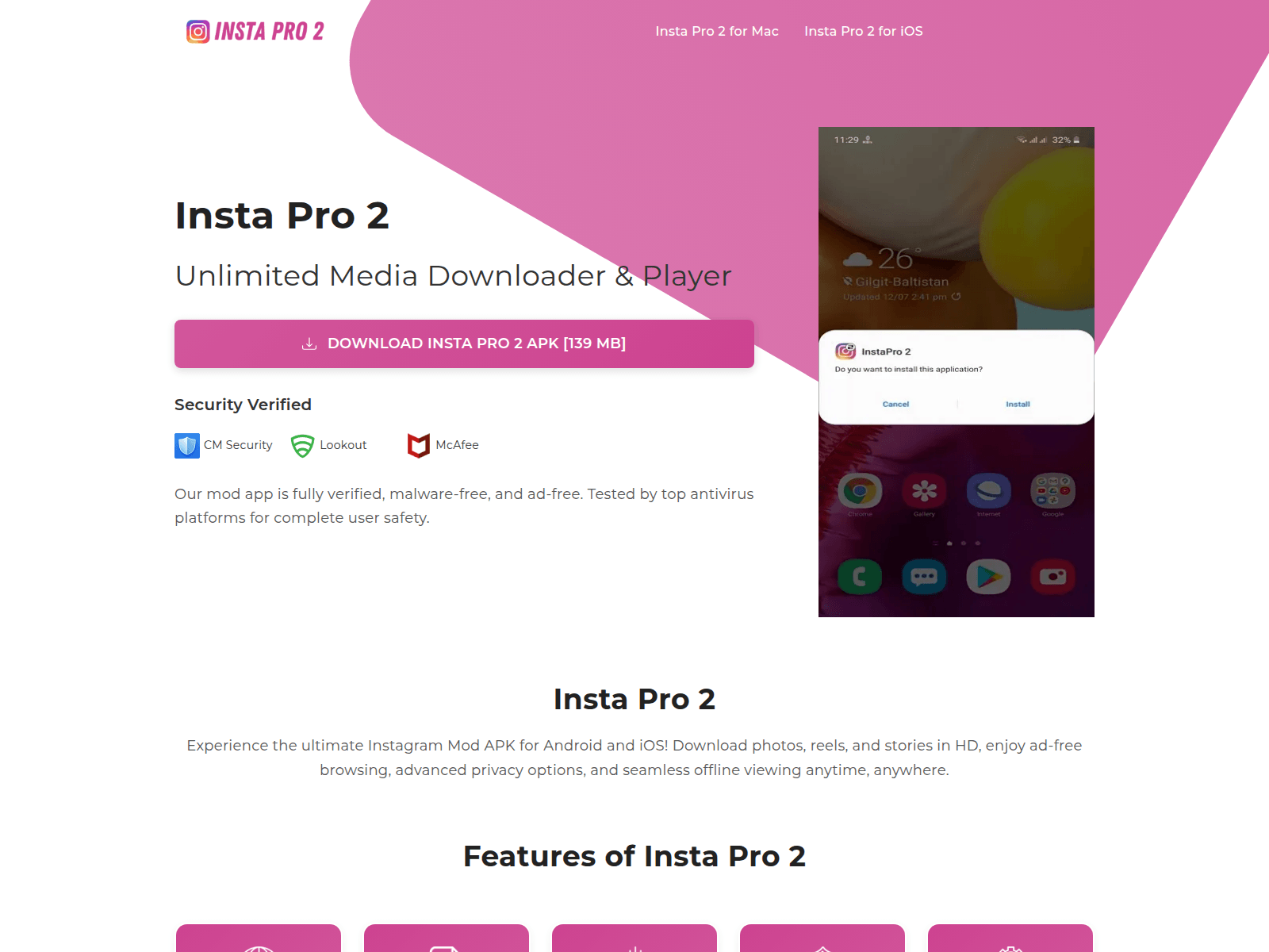Screenshot of instapro2.co