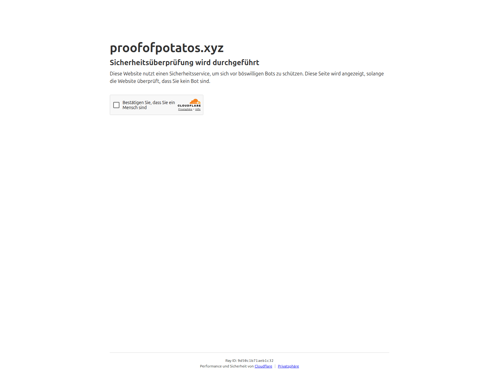 Screenshot of proofofpotatos.xyz