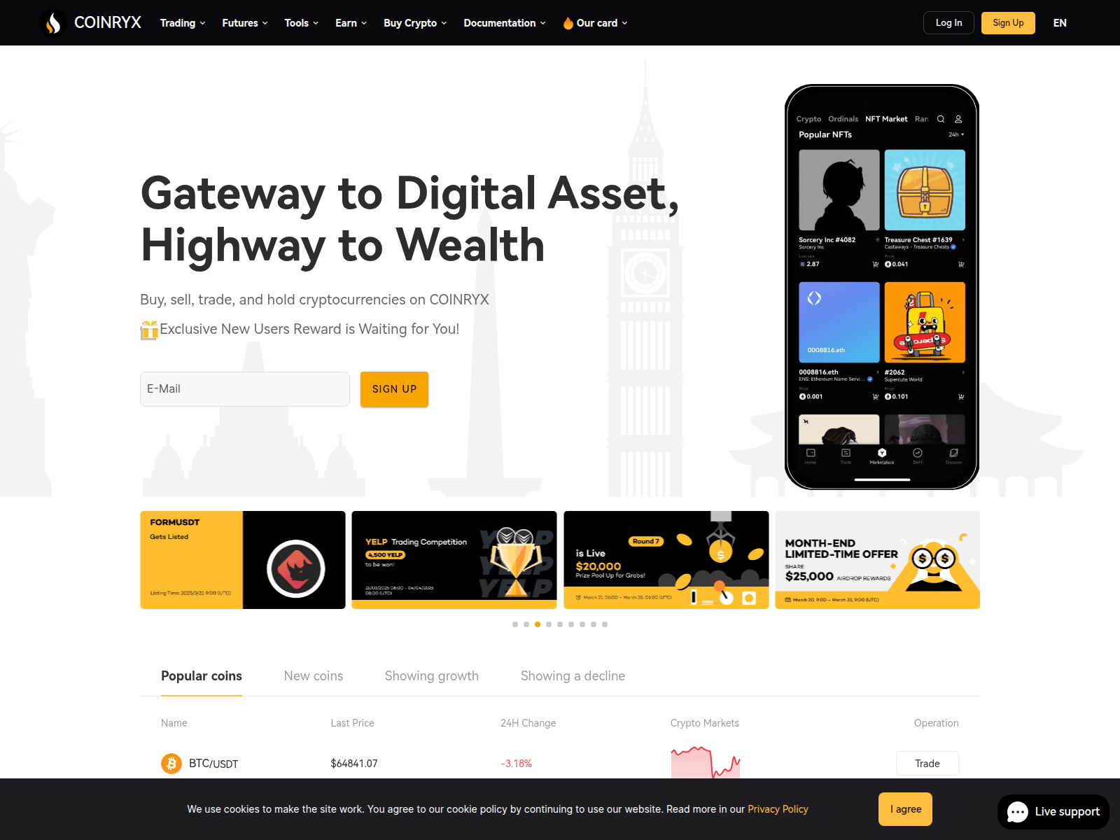 Screenshot of coinryx.com
