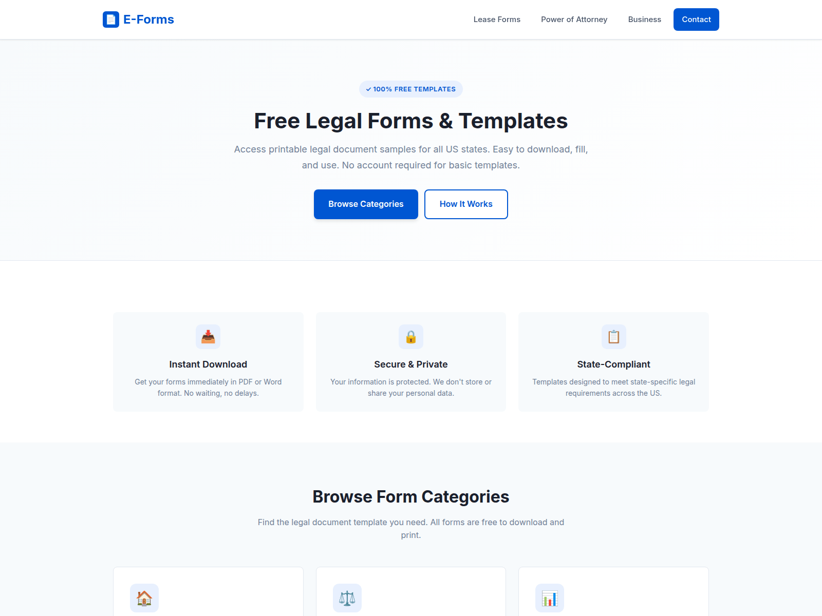Screenshot of e-forms.info